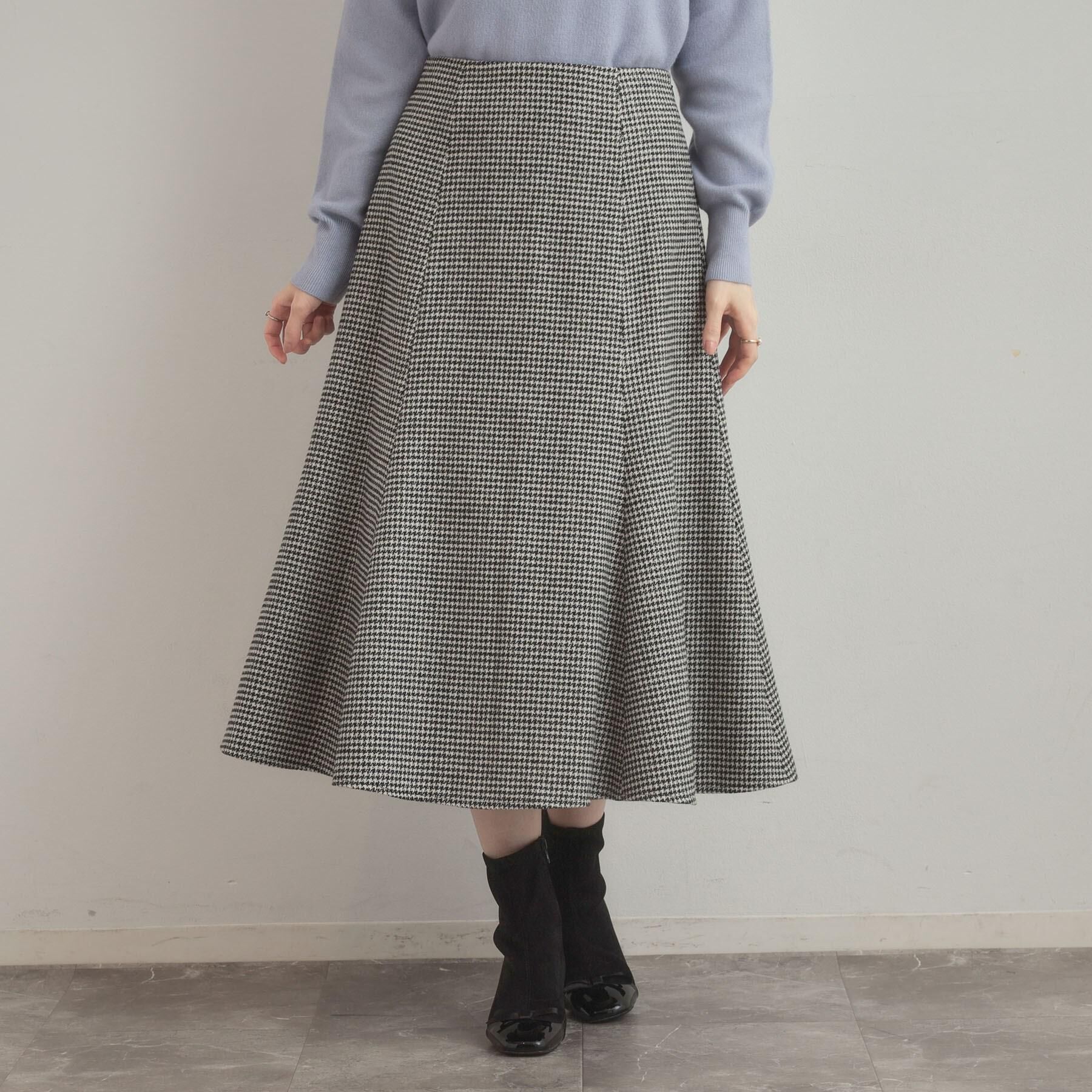 Couture broach「【クラシカル・パッと目を惹く】ラメ千鳥 マーメイド フレアスカート」|スカート|