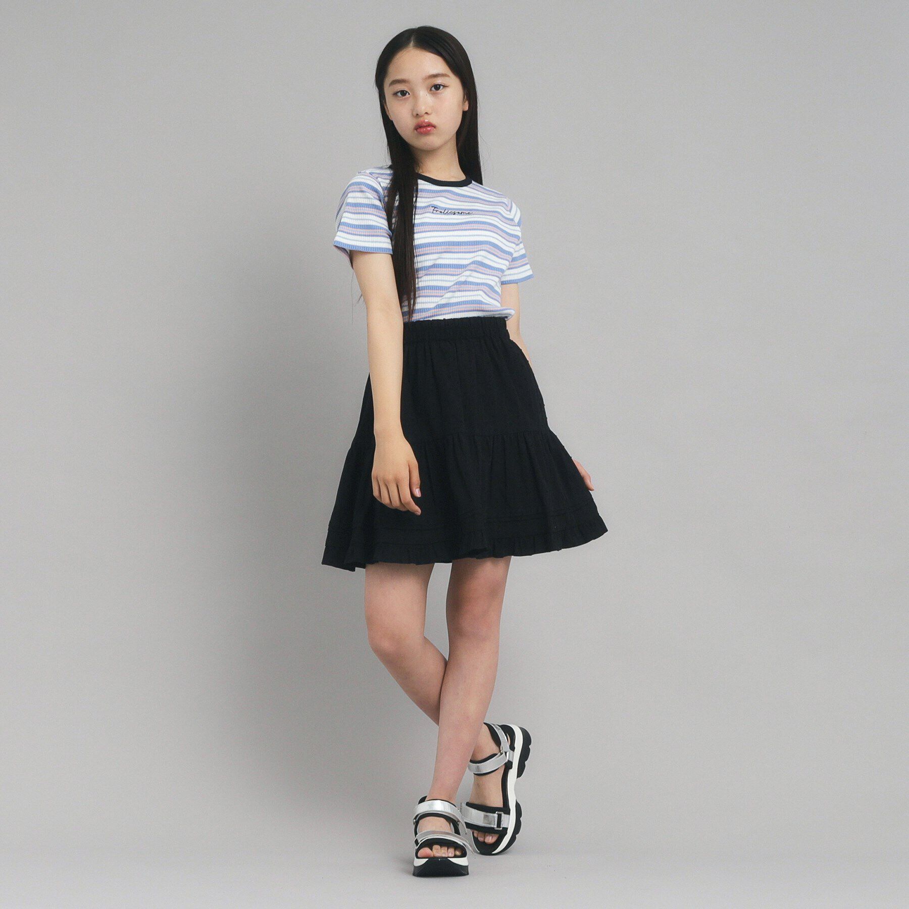 PINK-latte「【ニコプチ10月号掲載】コンパクトリブTシャツ」|Tシャツ・カットソー|