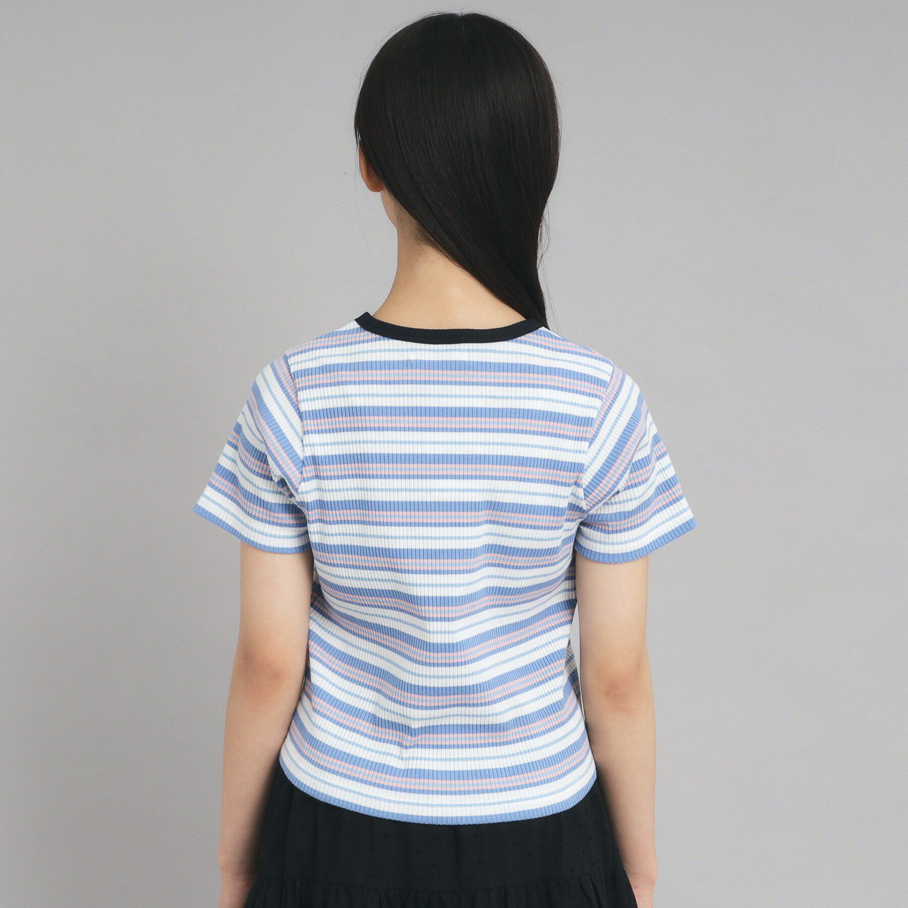 PINK-latte「【ニコプチ10月号掲載】コンパクトリブTシャツ」|Tシャツ・カットソー|