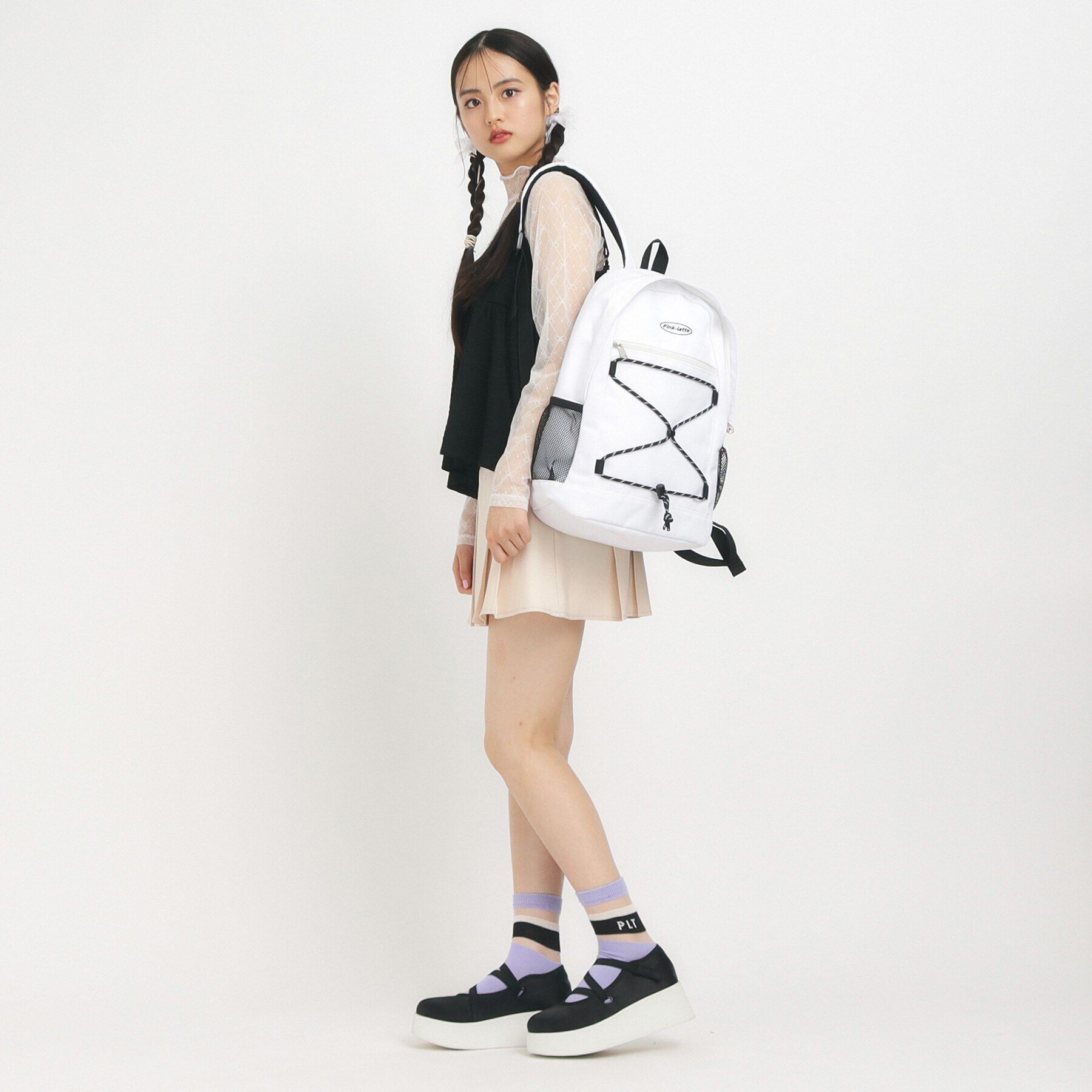 PINK-latte「【容量約17L】ドローコードリュック」|リュック|