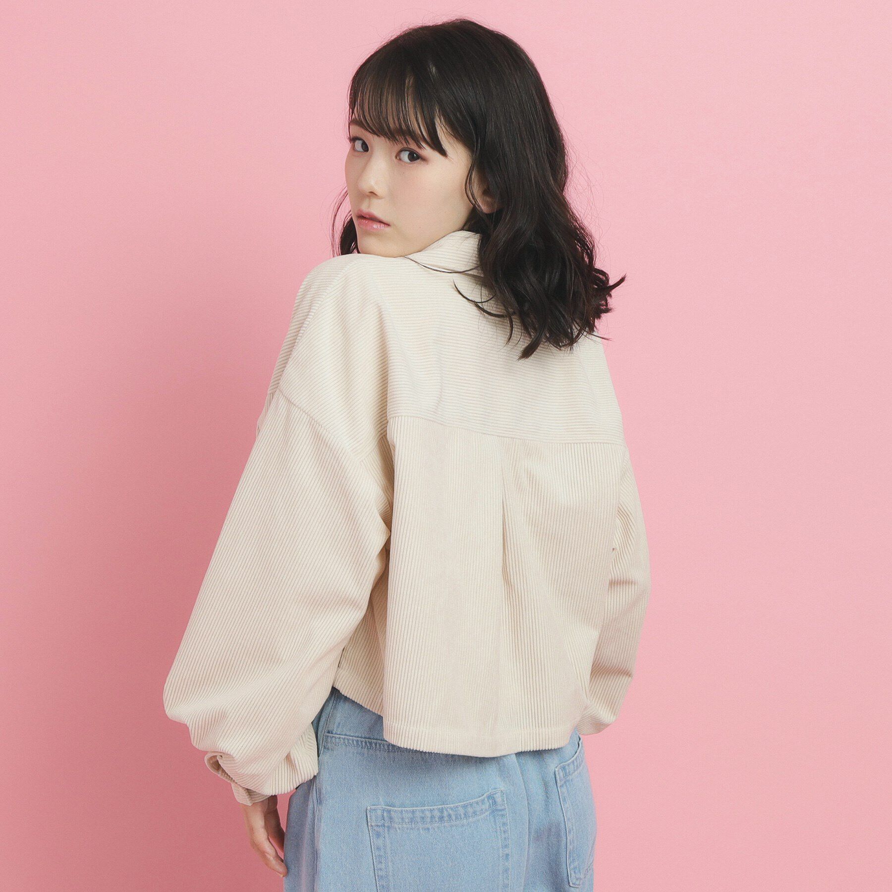 PINK-latte「【カラー追加/セットアイテム】ショート丈シャツブルゾン」|その他|