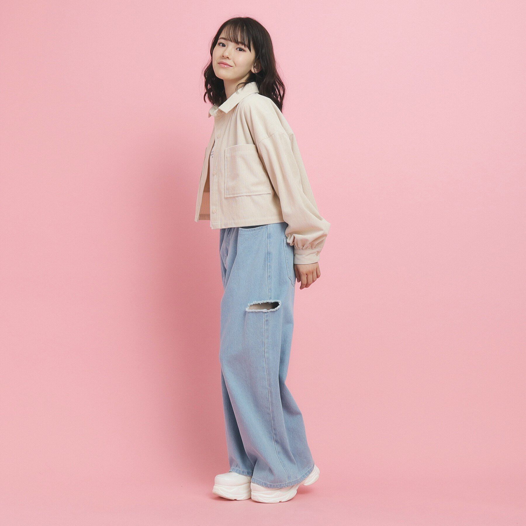 PINK-latte「【カラー追加/セットアイテム】ショート丈シャツブルゾン」|その他|