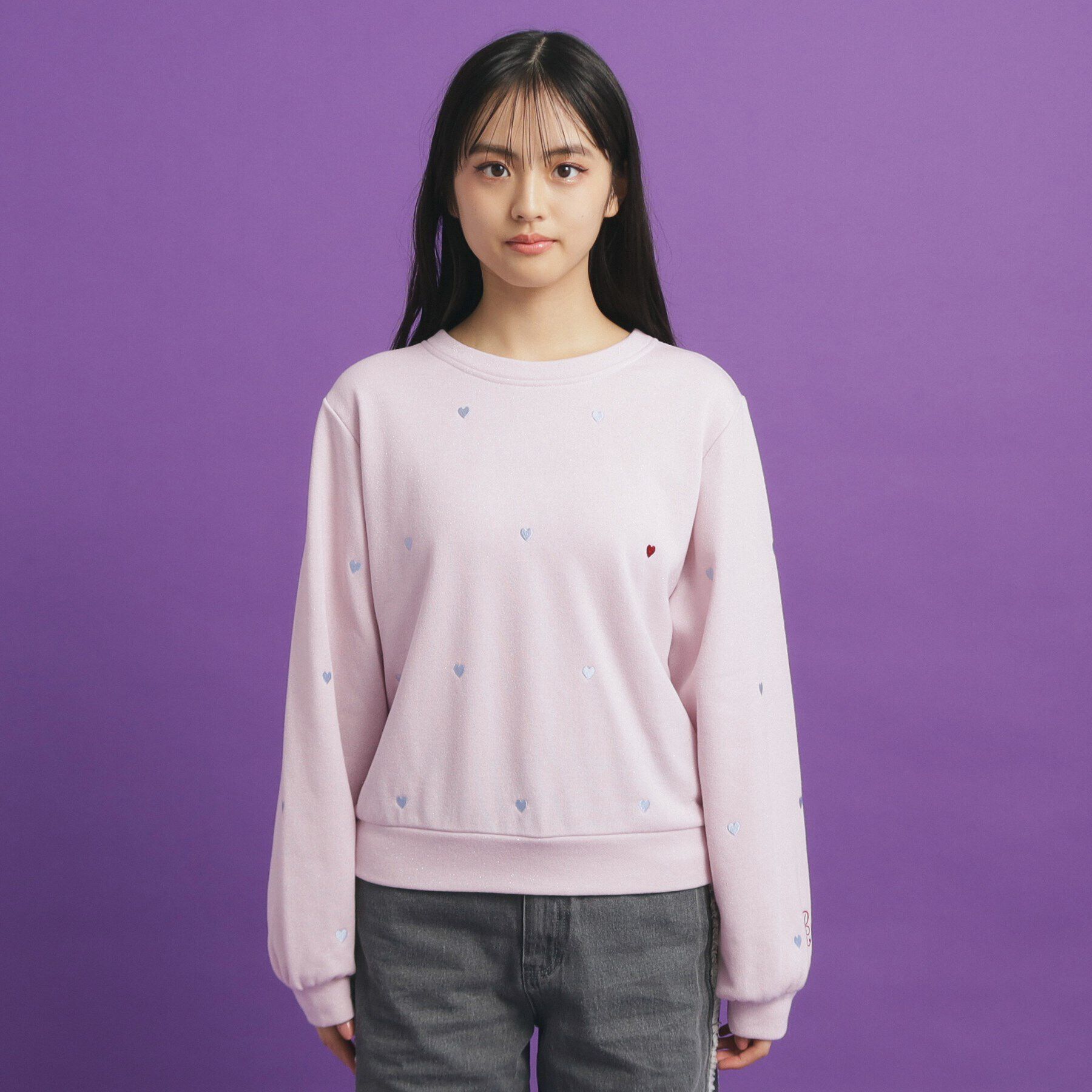 PINK-latte「総 刺繍ラメ裏毛トップス」|その他|