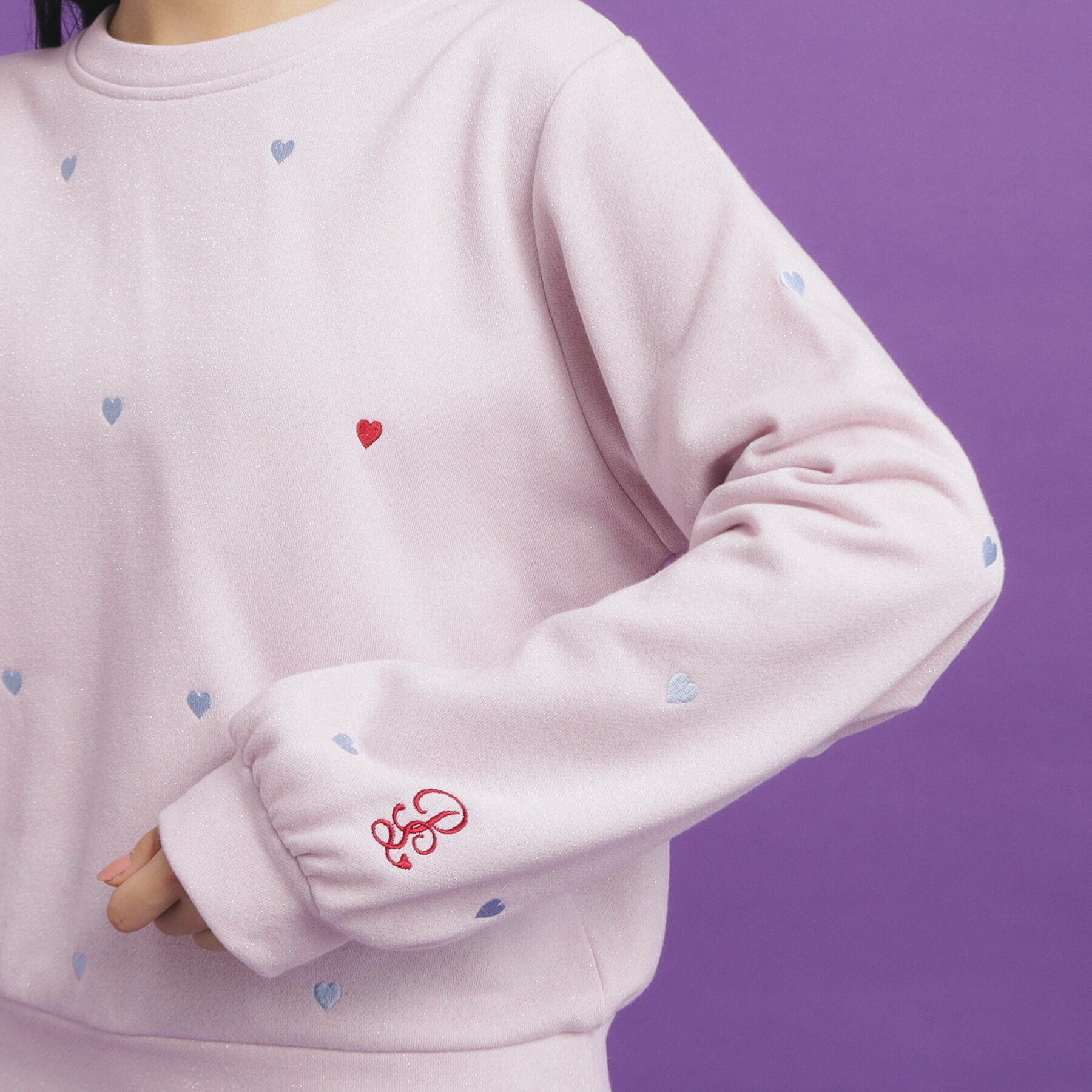 PINK-latte「総 刺繍ラメ裏毛トップス」|その他|