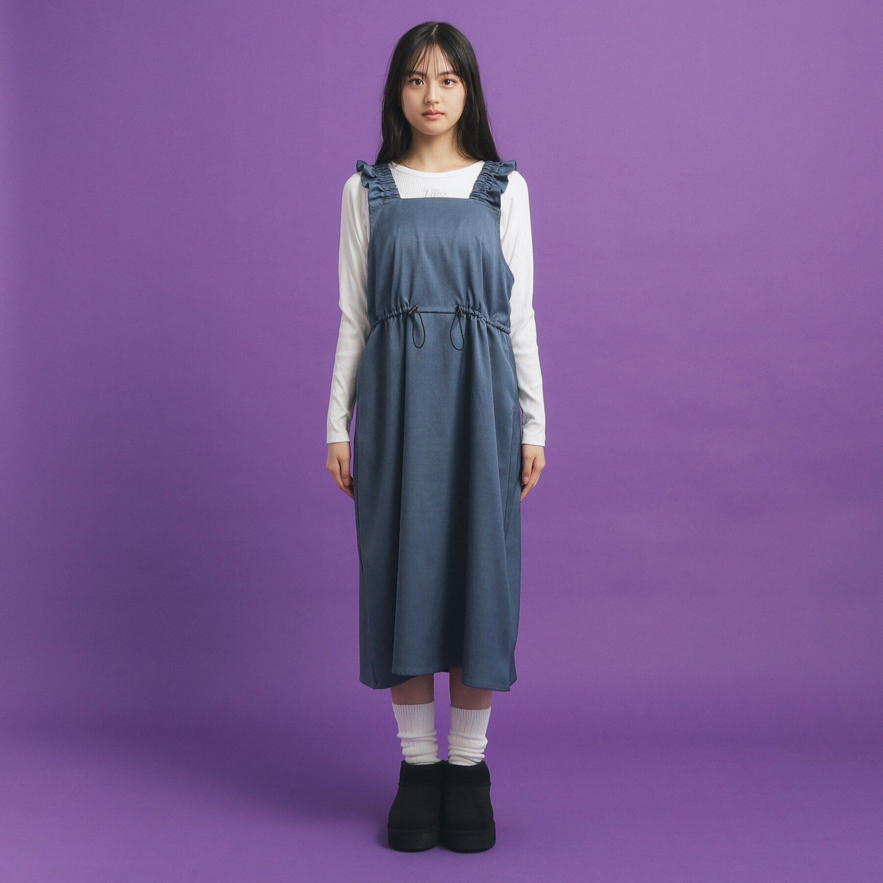 PINK-latte「肩フリルジャンスカ」|ワンピース|