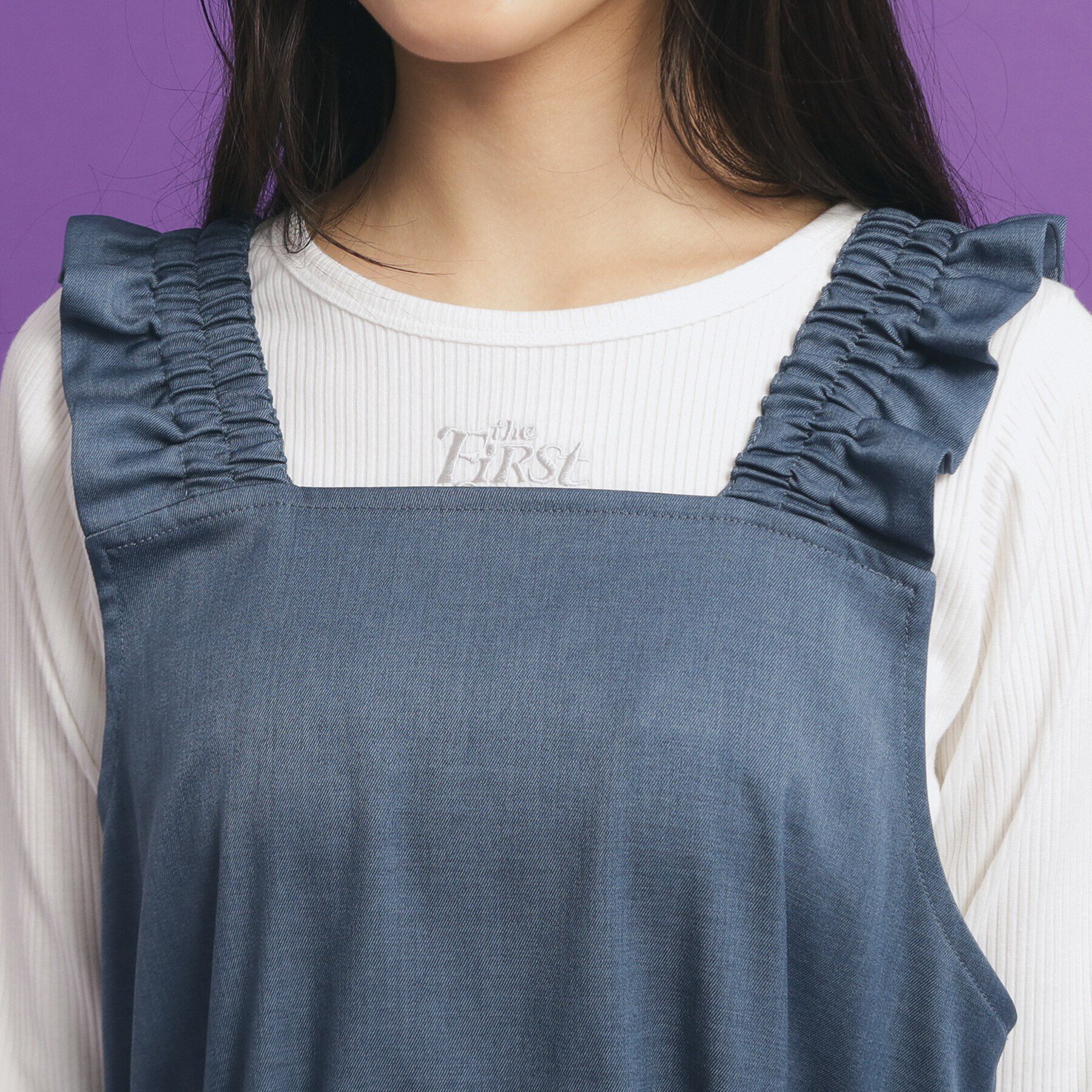 PINK-latte「肩フリルジャンスカ」|ワンピース|