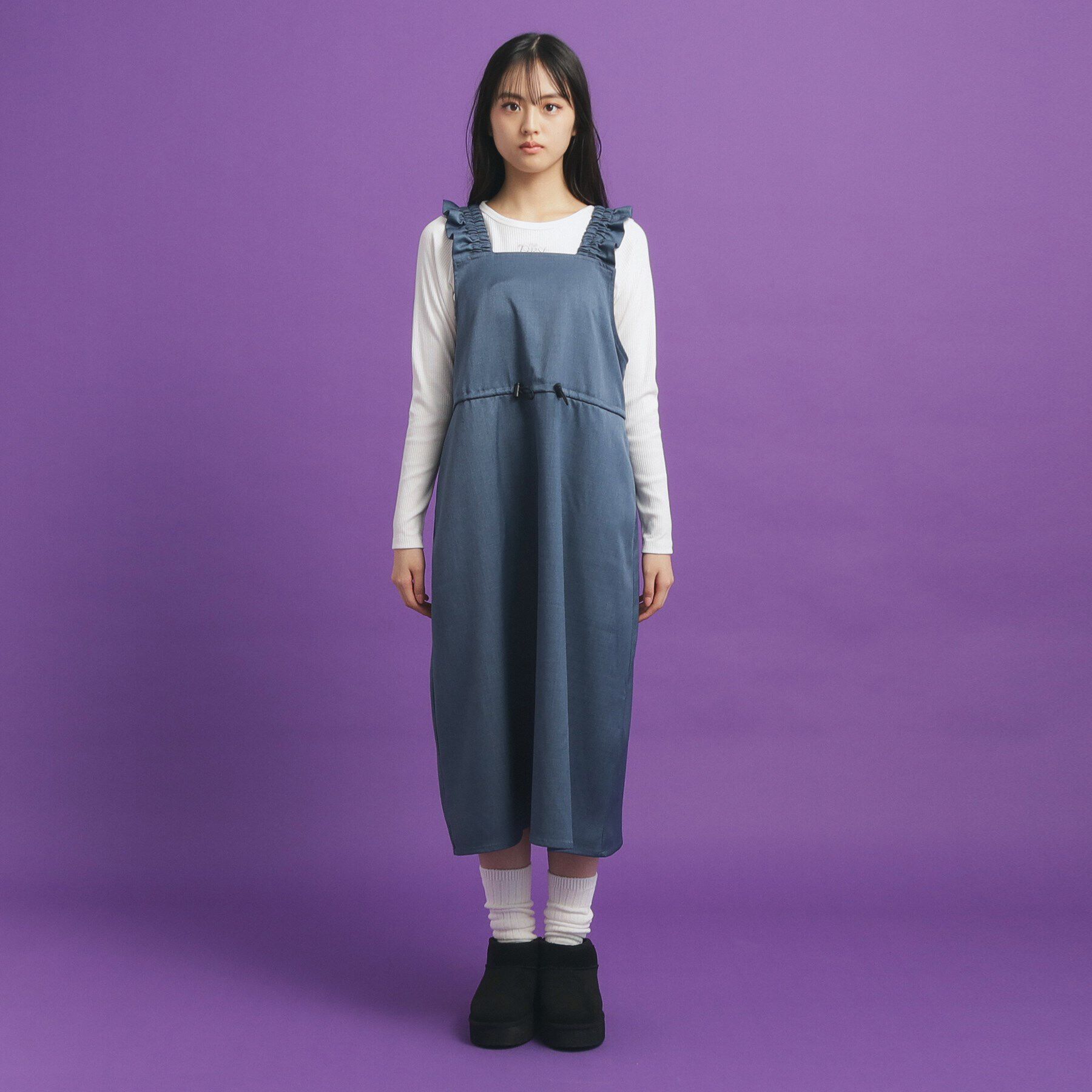 PINK-latte「肩フリルジャンスカ」|ワンピース|