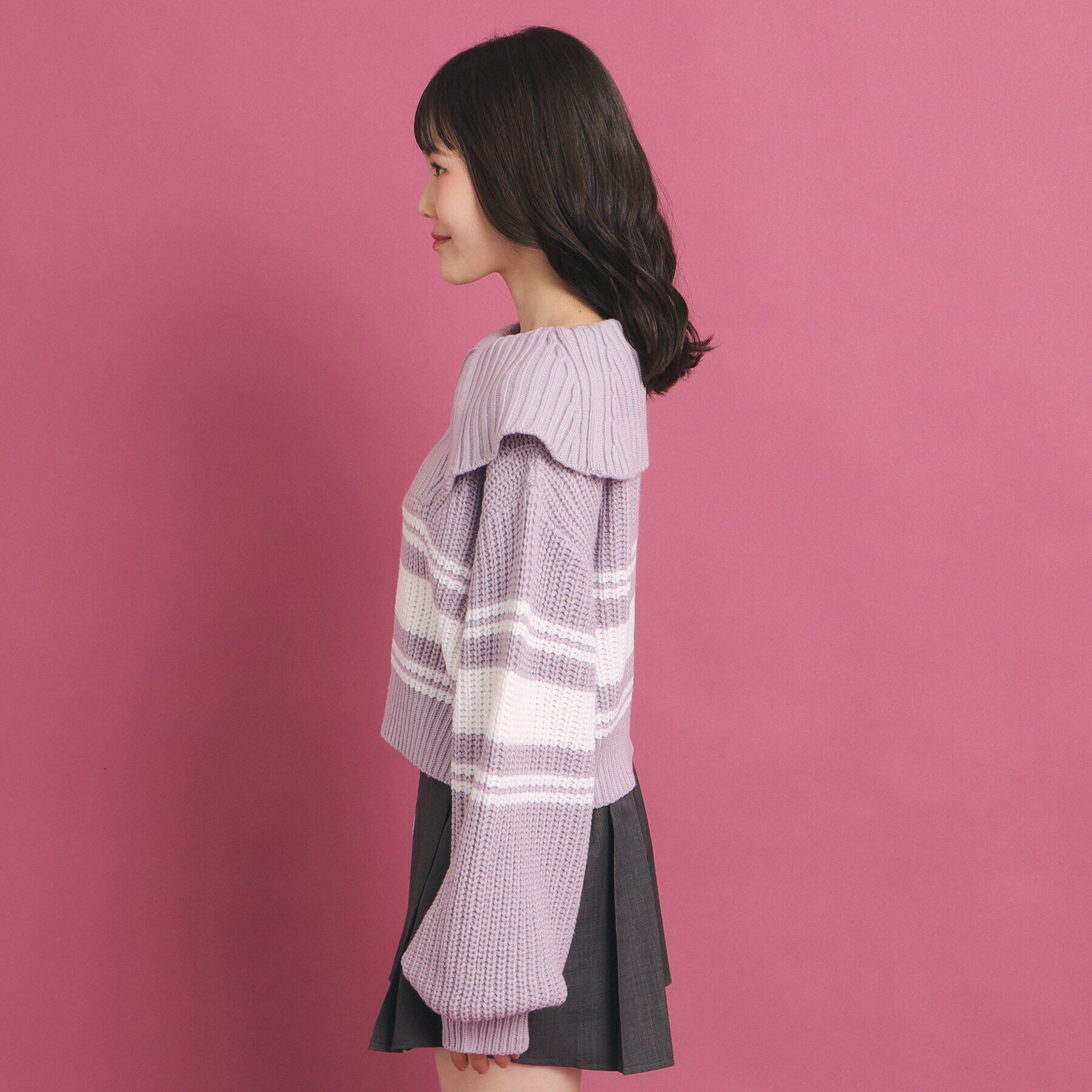 PINK-latte「ハーフジップ ニットプルオーバー」|ニット・セーター|