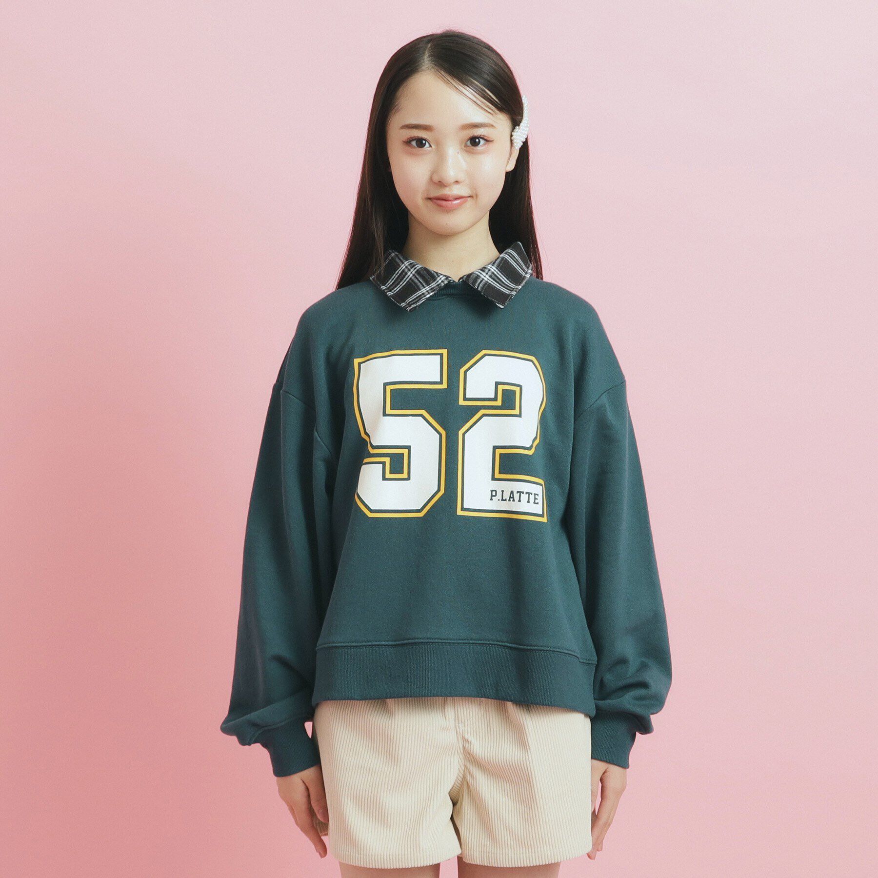 PINK-latte「衿付きナンバリングスウェット」|その他|