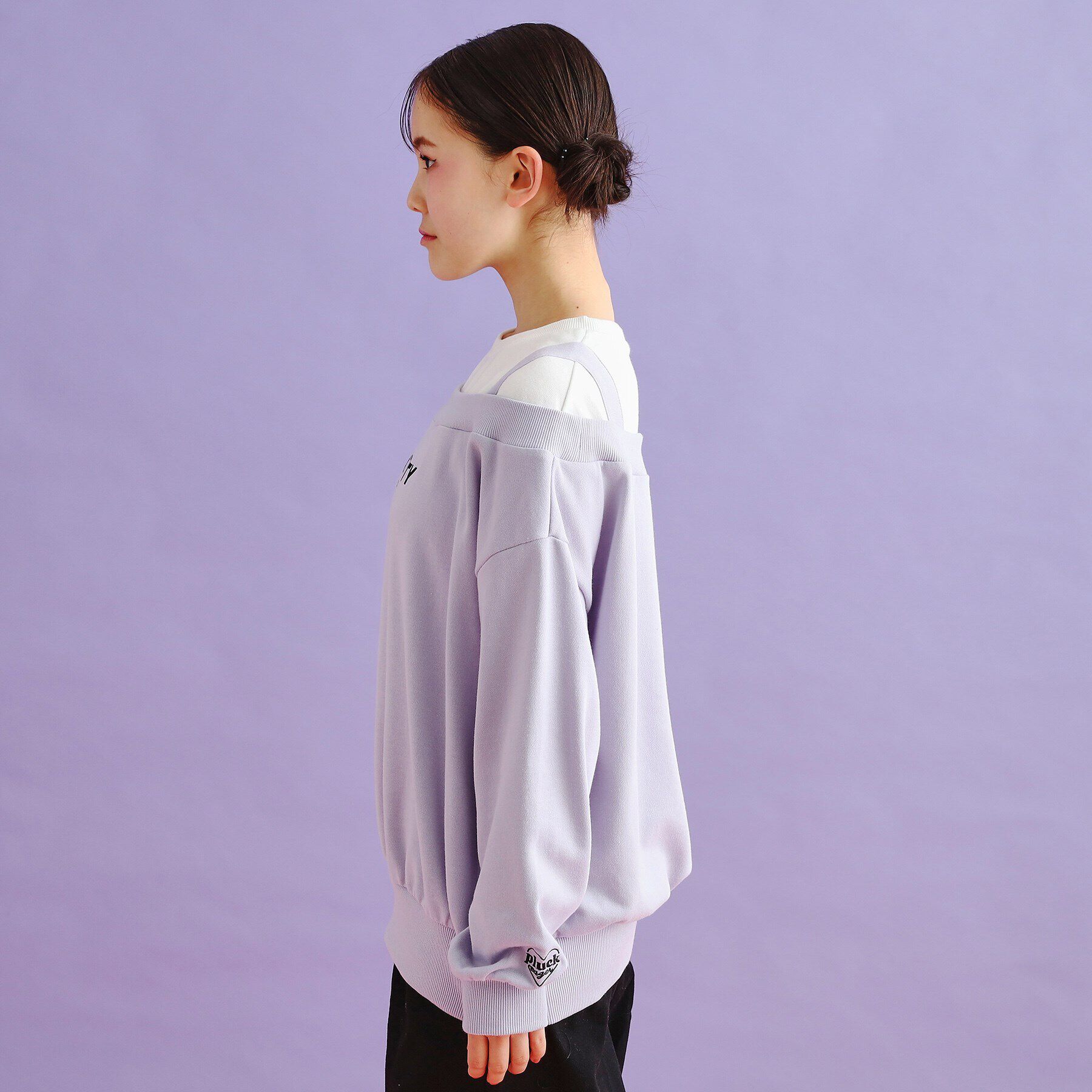 PINK-latte「ミニ裏毛レイヤードプルオーバー」|Tシャツ・カットソー|