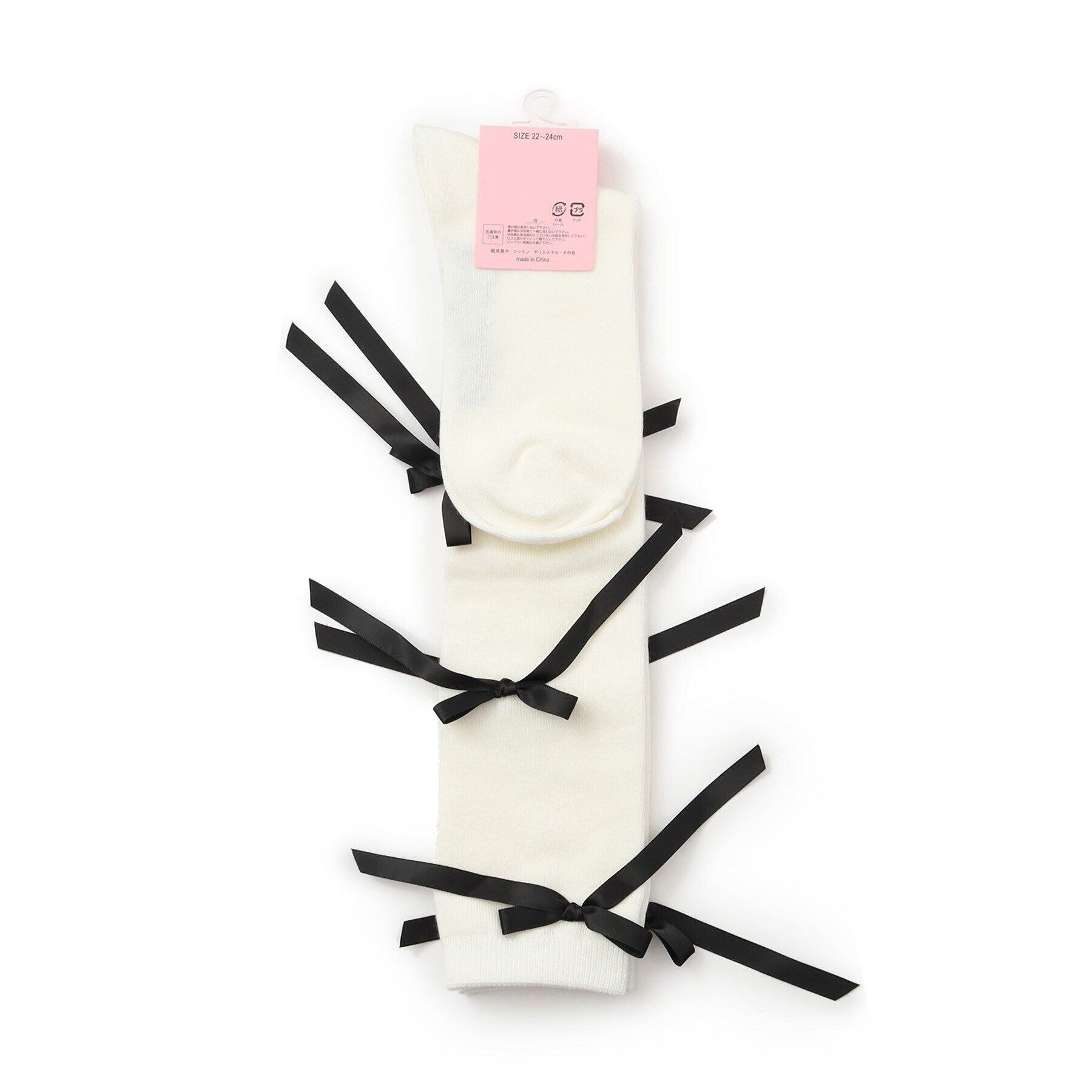 PINK-latte「リボンハイソックス」|ソックス|