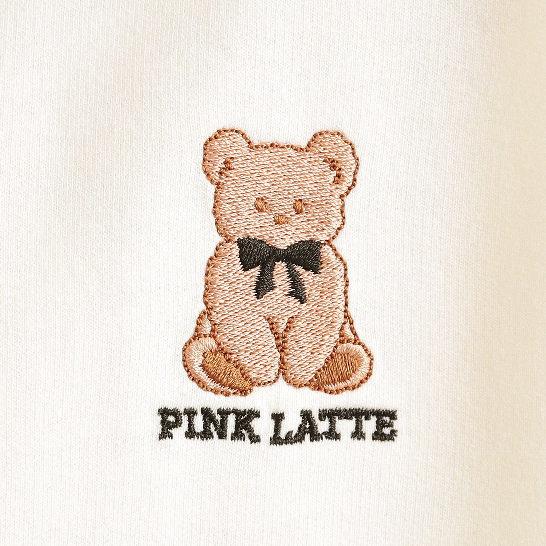 PINK-latte「ミニ裏クマ刺繍ジップパーカ」|パーカー|