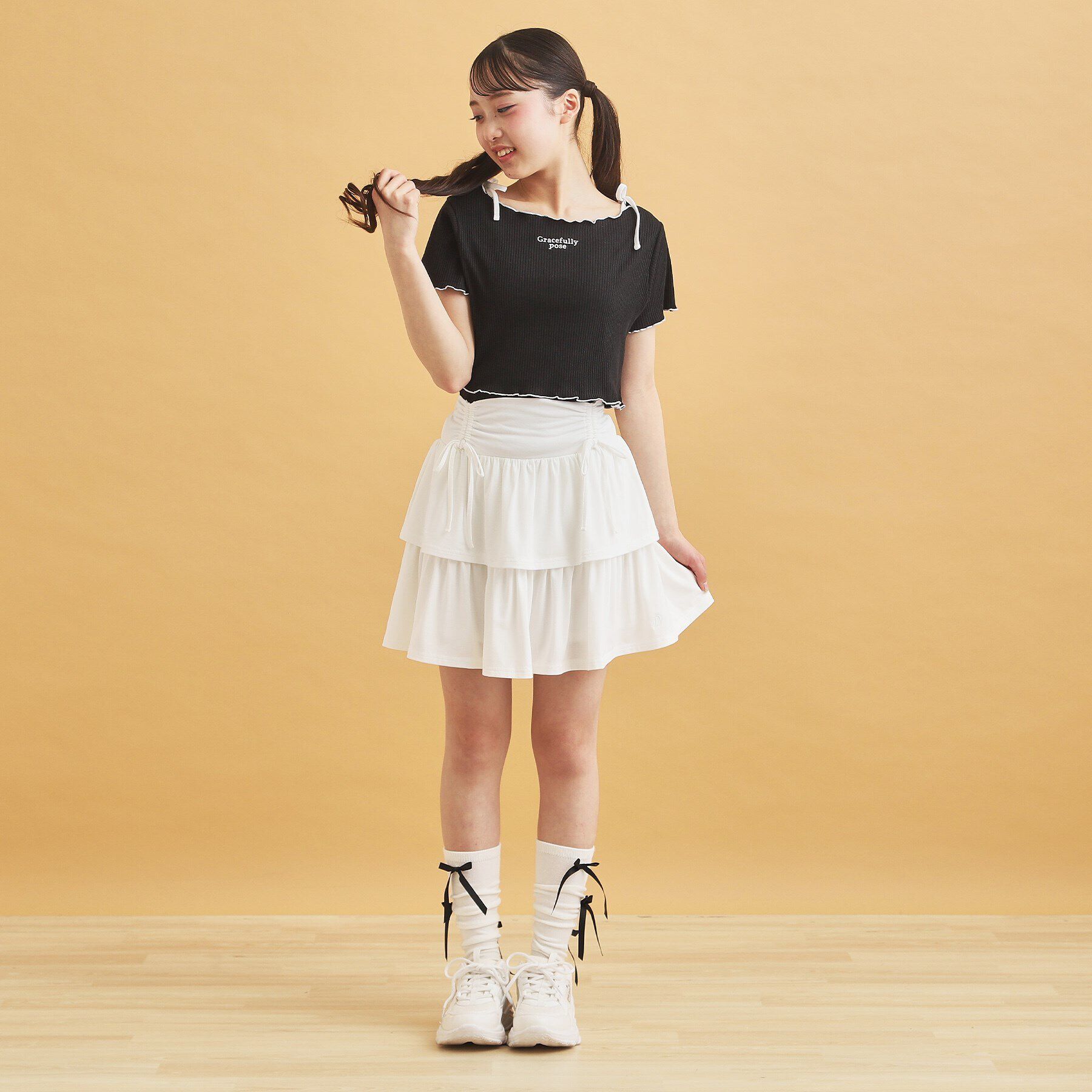 PINK-latte「【セットアイテム】オフショルテレコTシャツ＋テレコキャミ」|その他|