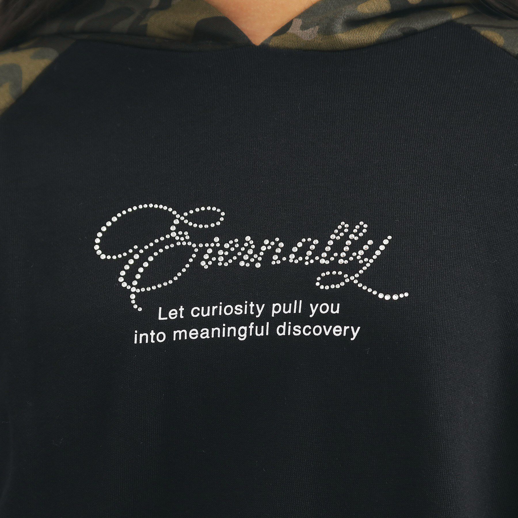 PINK-latte「ラグランラインストーンパーカ」|パーカー|