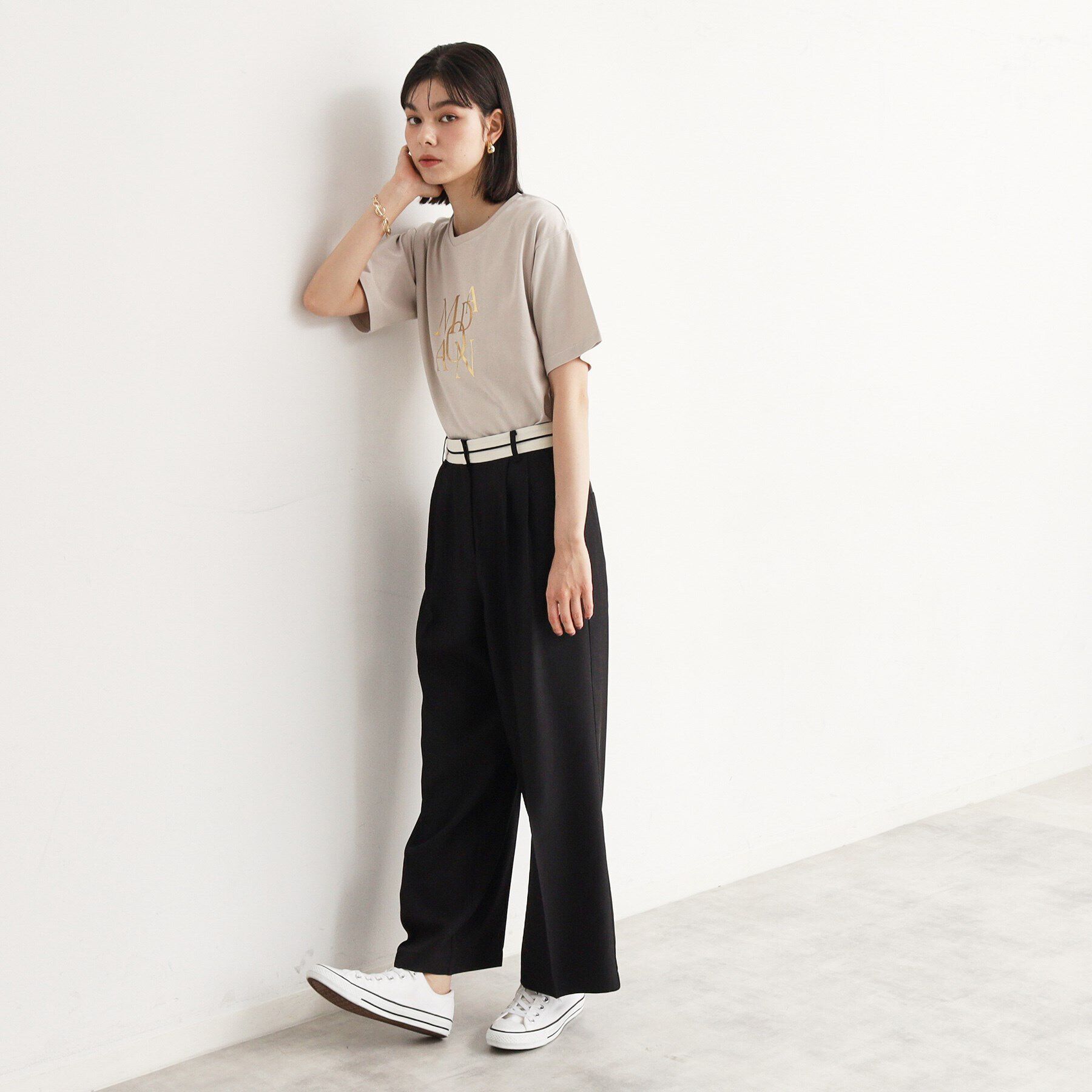 THE SHOP TK「箔プリントロゴTシャツ【洗える】」|Tシャツ・カットソー|