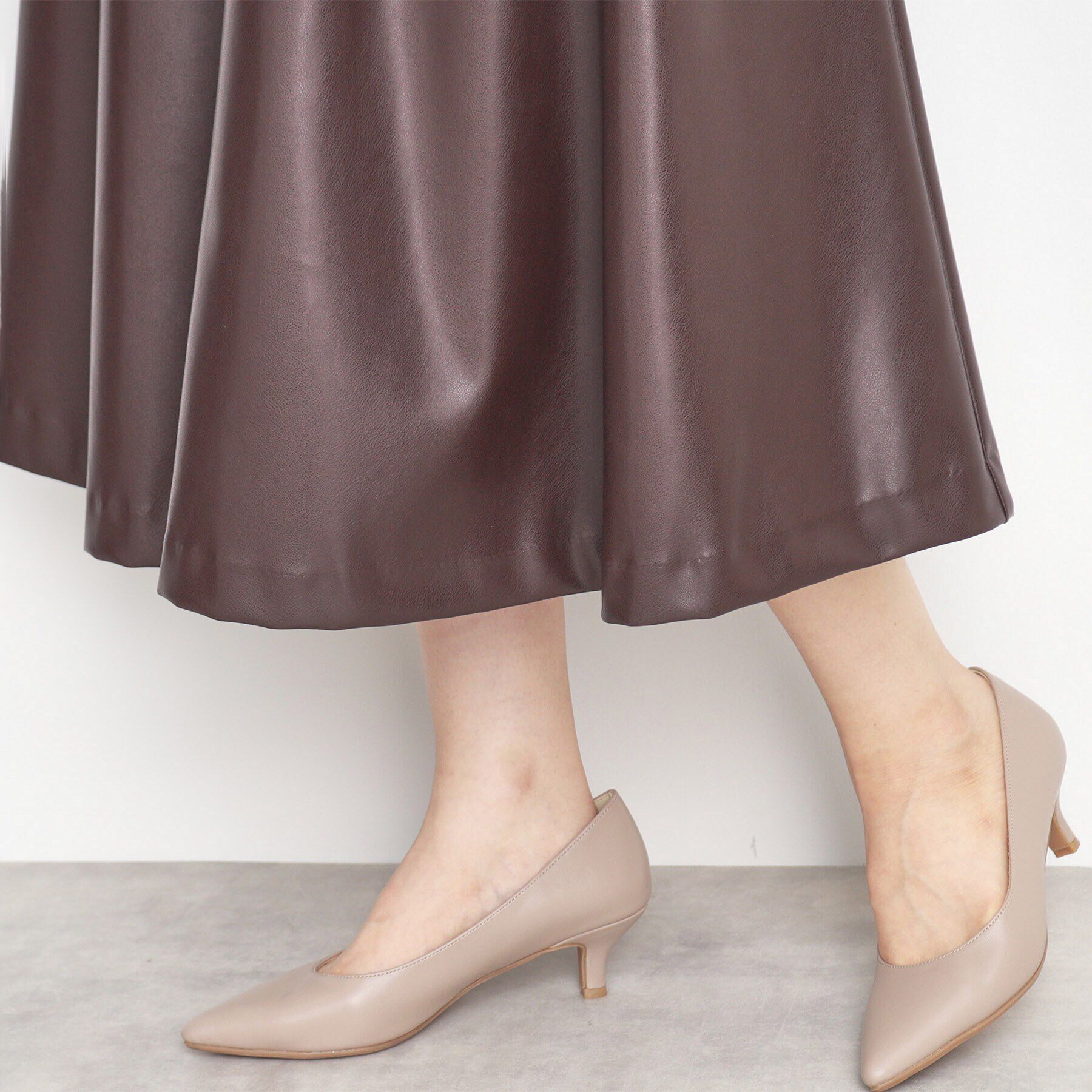 THE SHOP TK「合皮フレアスカート」|スカート|