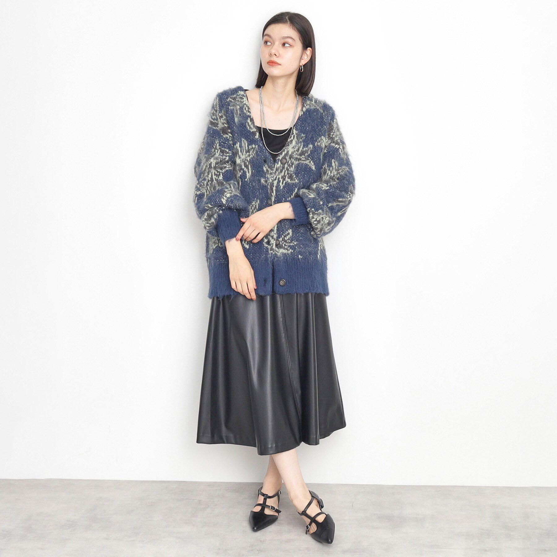 THE SHOP TK「合皮フレアスカート」|スカート|