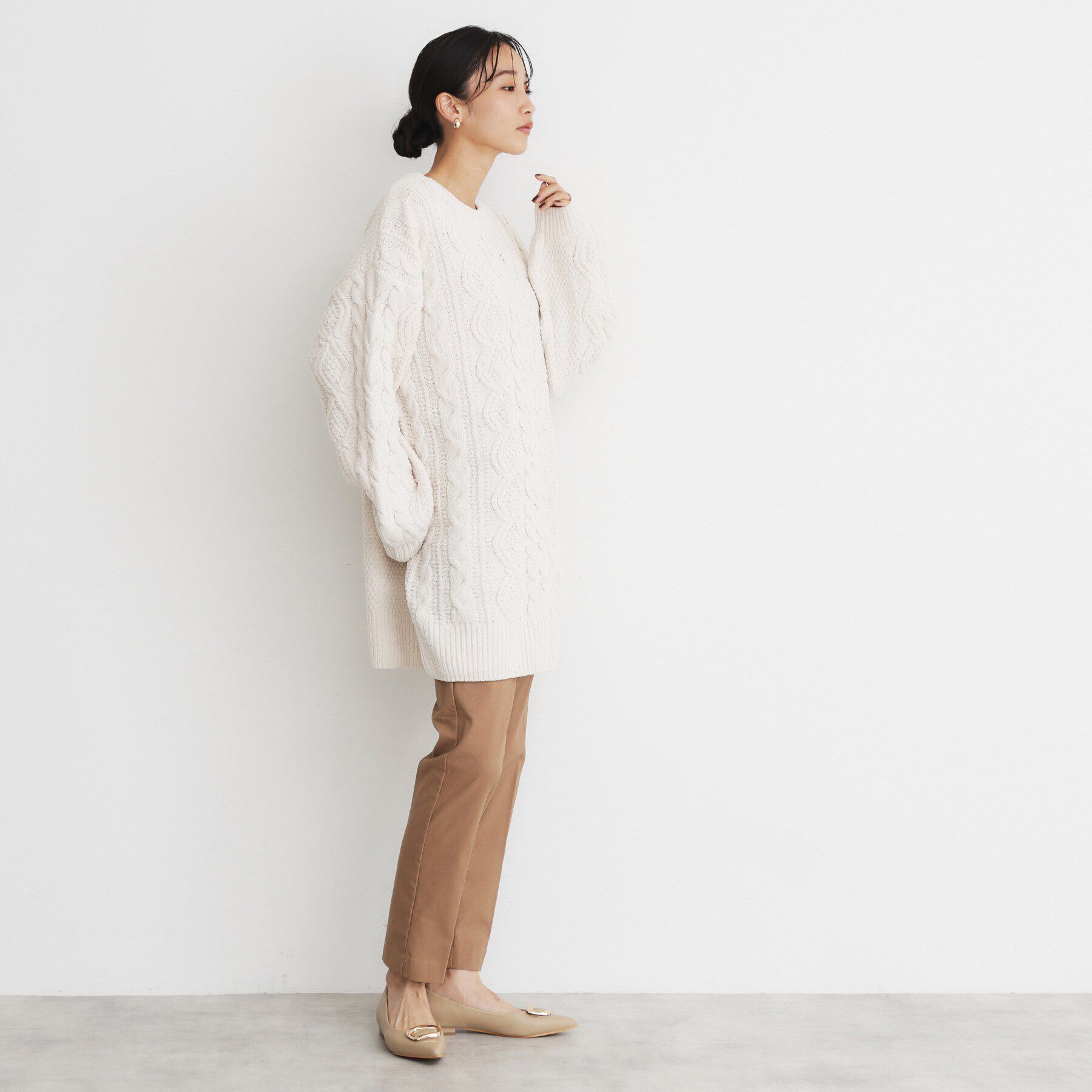 THE SHOP TK「マットモールケーブルチュニック【洗える】」|チュニック|