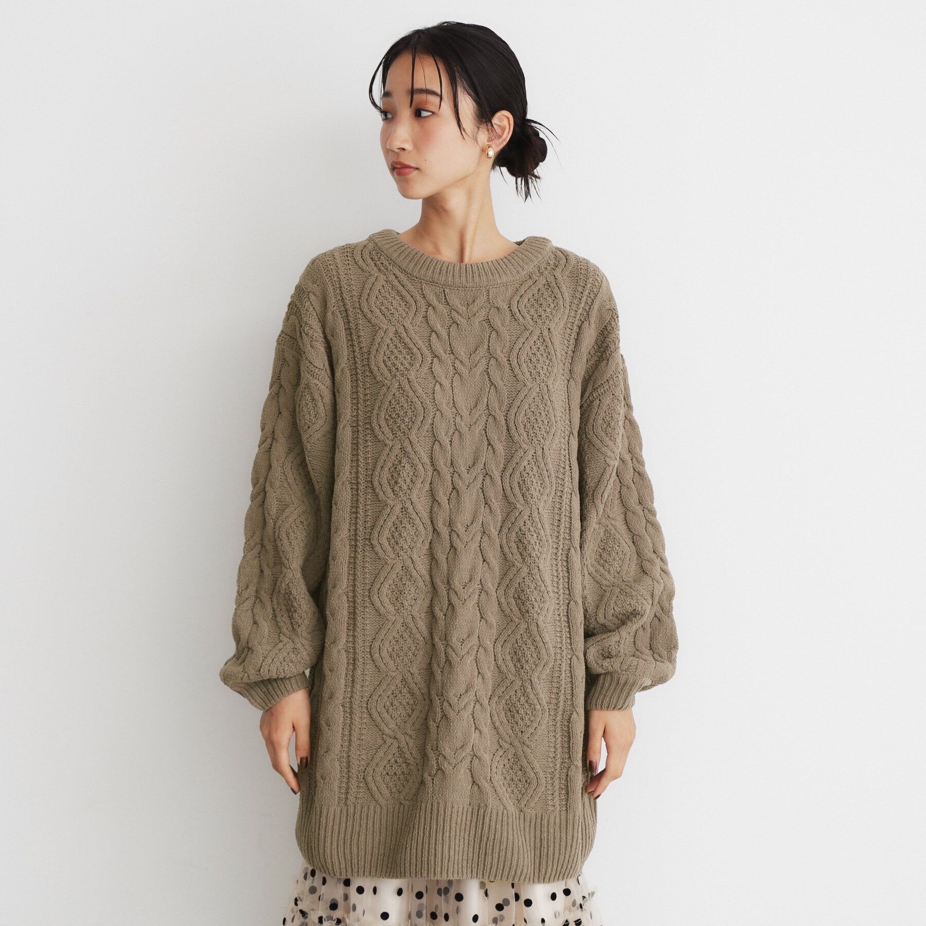 THE SHOP TK「マットモールケーブルチュニック【洗える】」|チュニック|