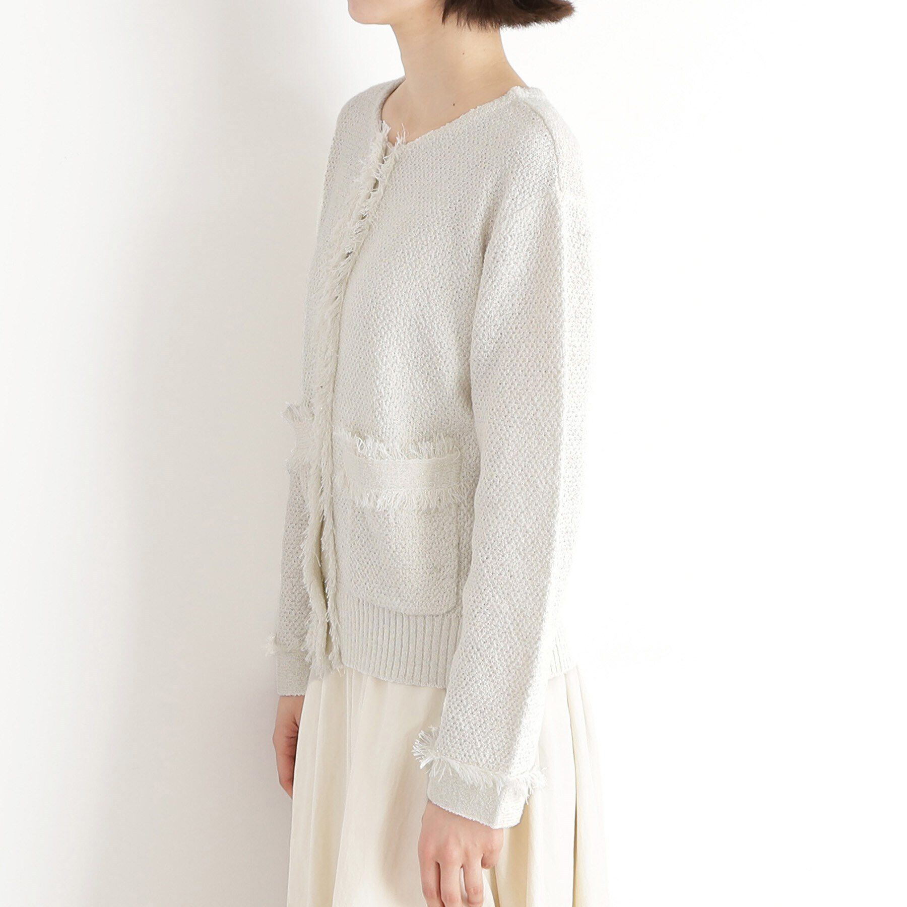 THE SHOP TK「【通勤/新生活】ノーカラーカーディガン/洗える」|カーディガン|