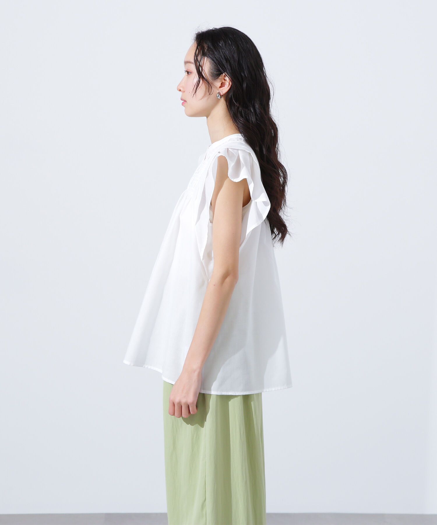  「コットンボイルシャーリングブラウス」|シャツ・ブラウス|