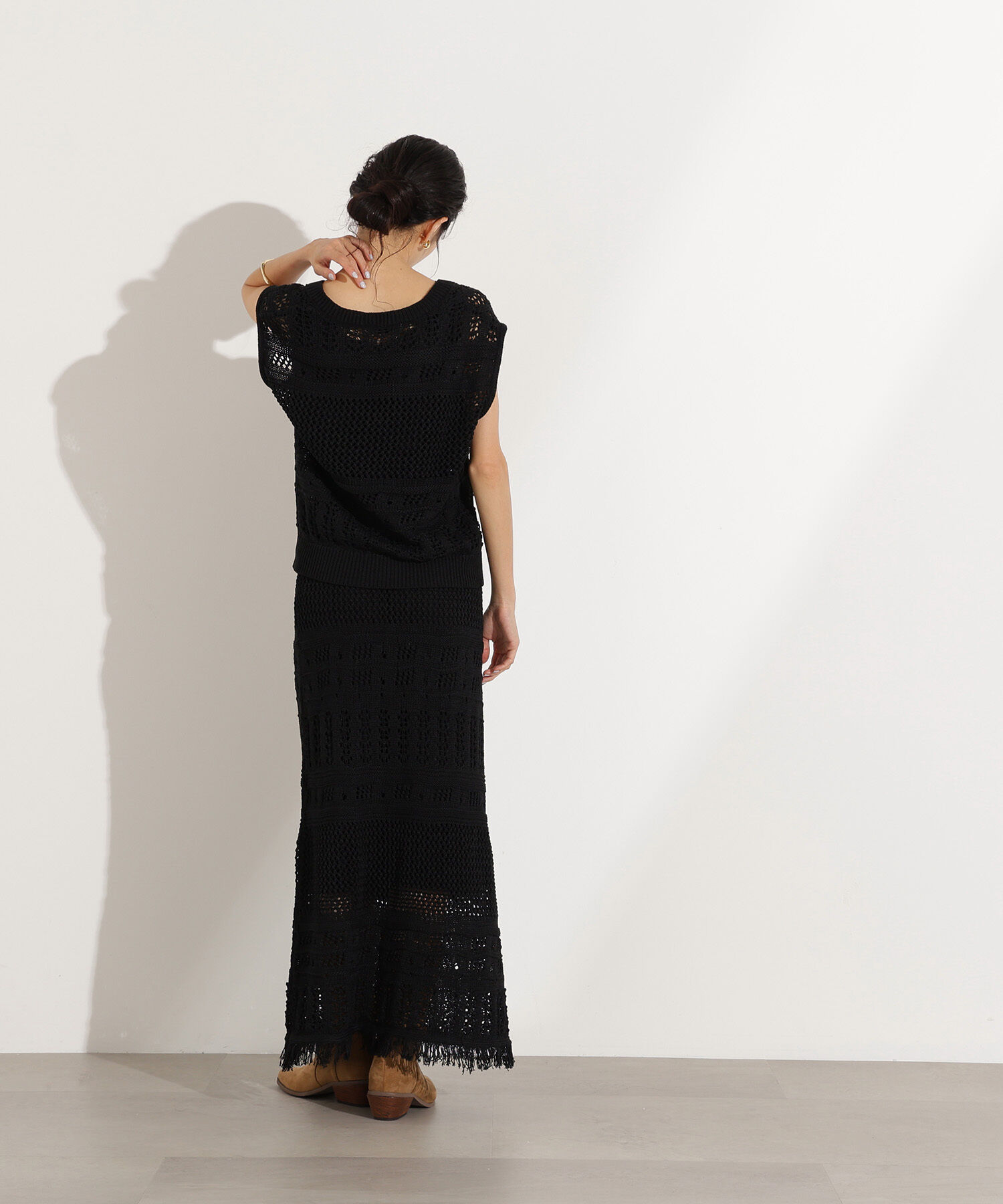  「パッチワークニットセットアップ」|スカート|