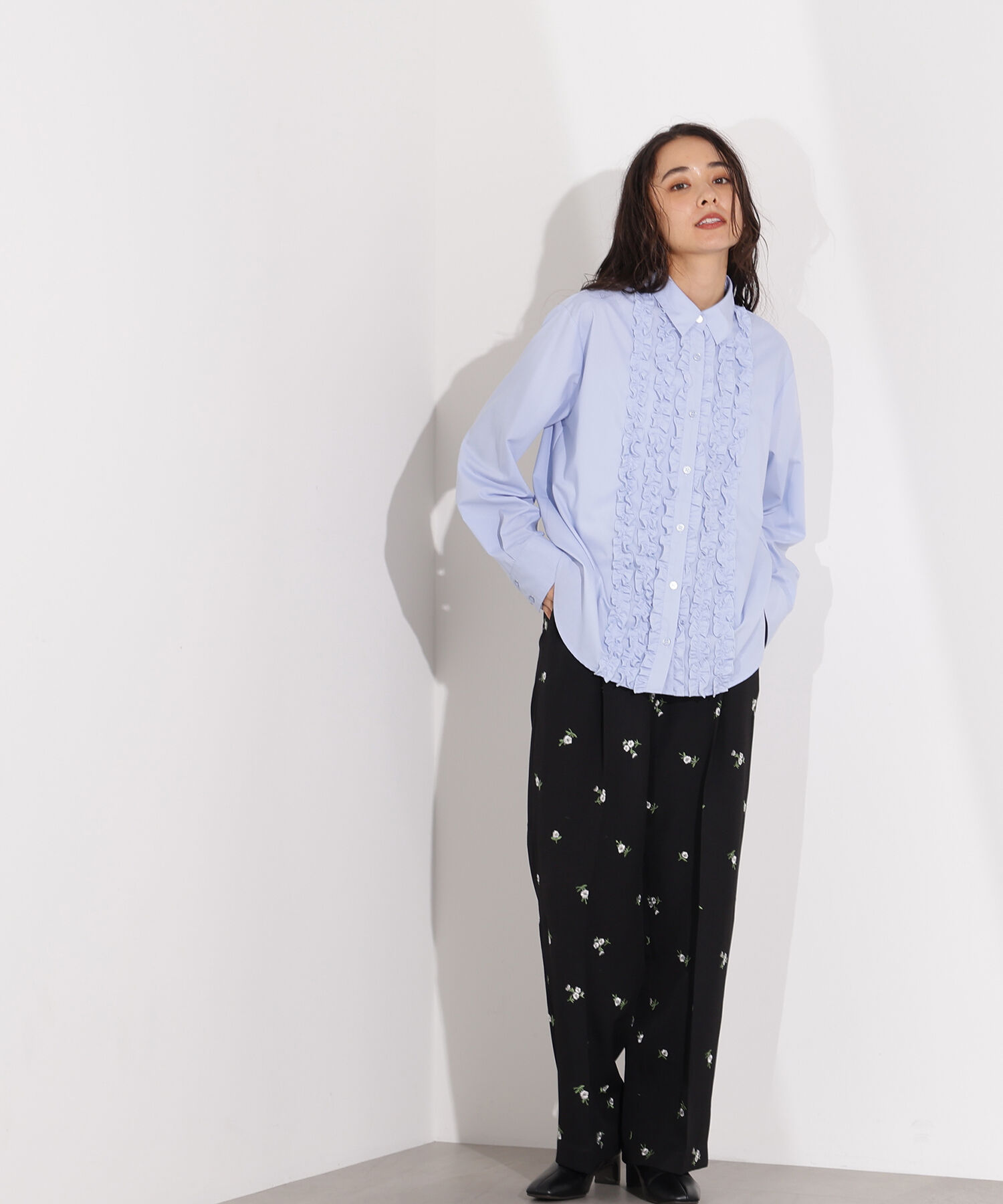  「フロントフリルブラウス」|シャツ・ブラウス|