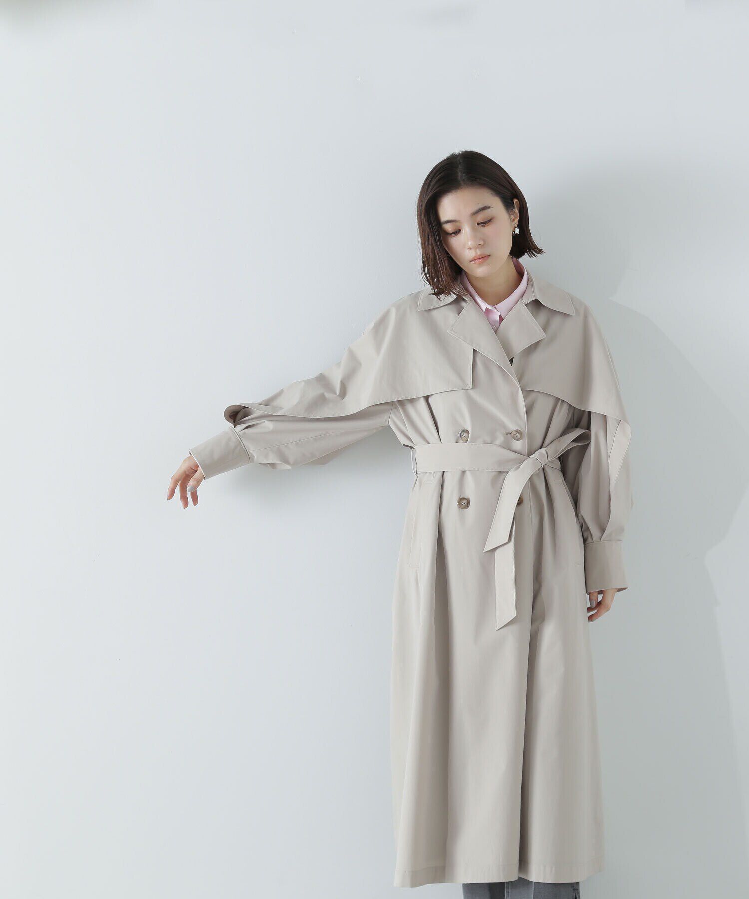  「レイヤースリーブトレンチコート」|その他|ベージュ