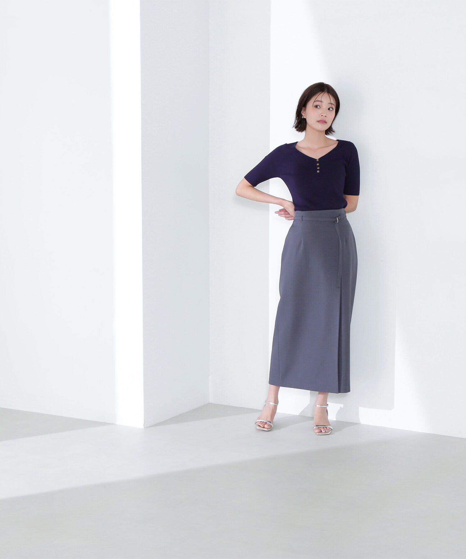  「フロントボタンリブニット」|ニット・セーター|