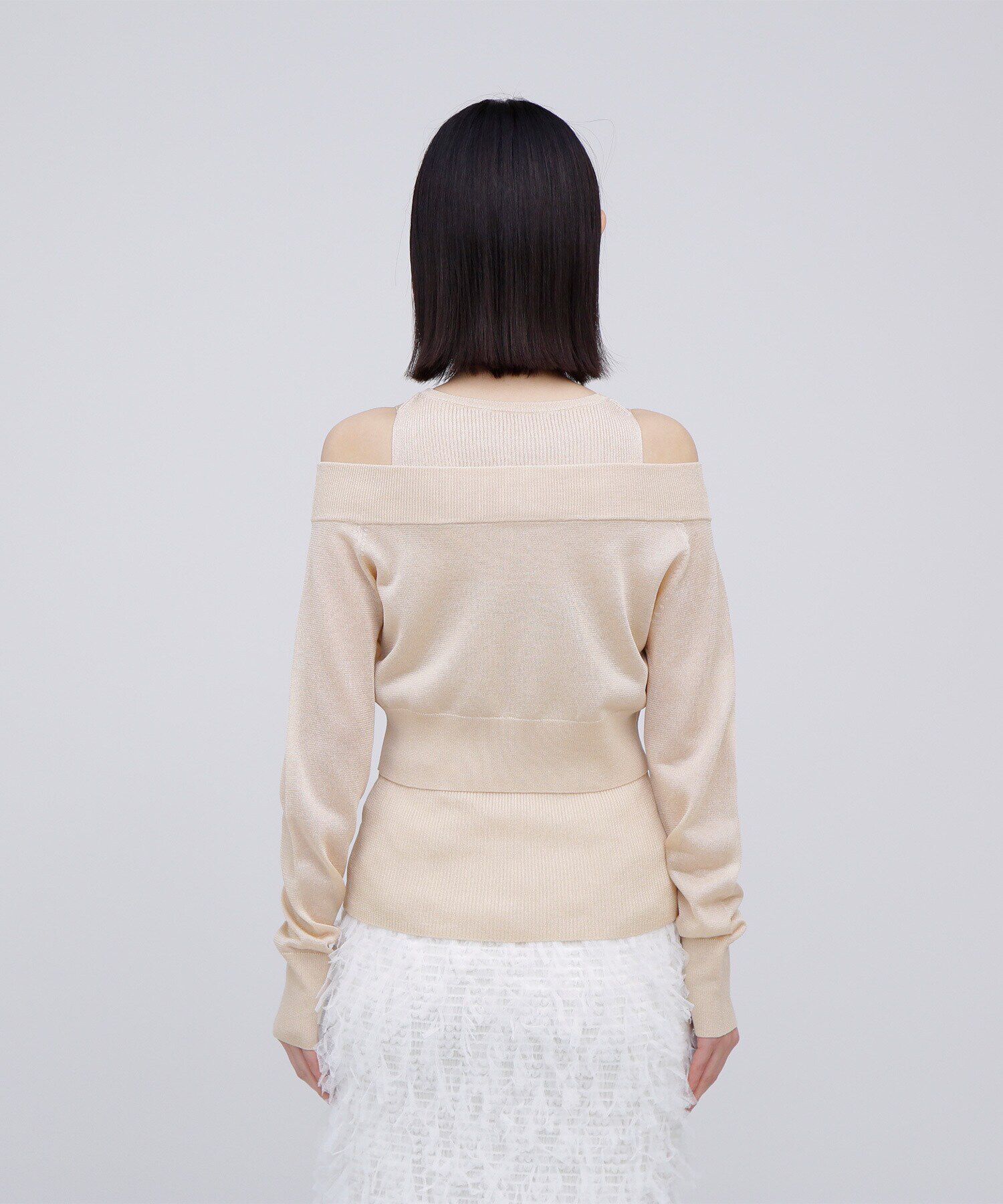 「オフショルクロップドアンサンブル」|ニット・セーター|