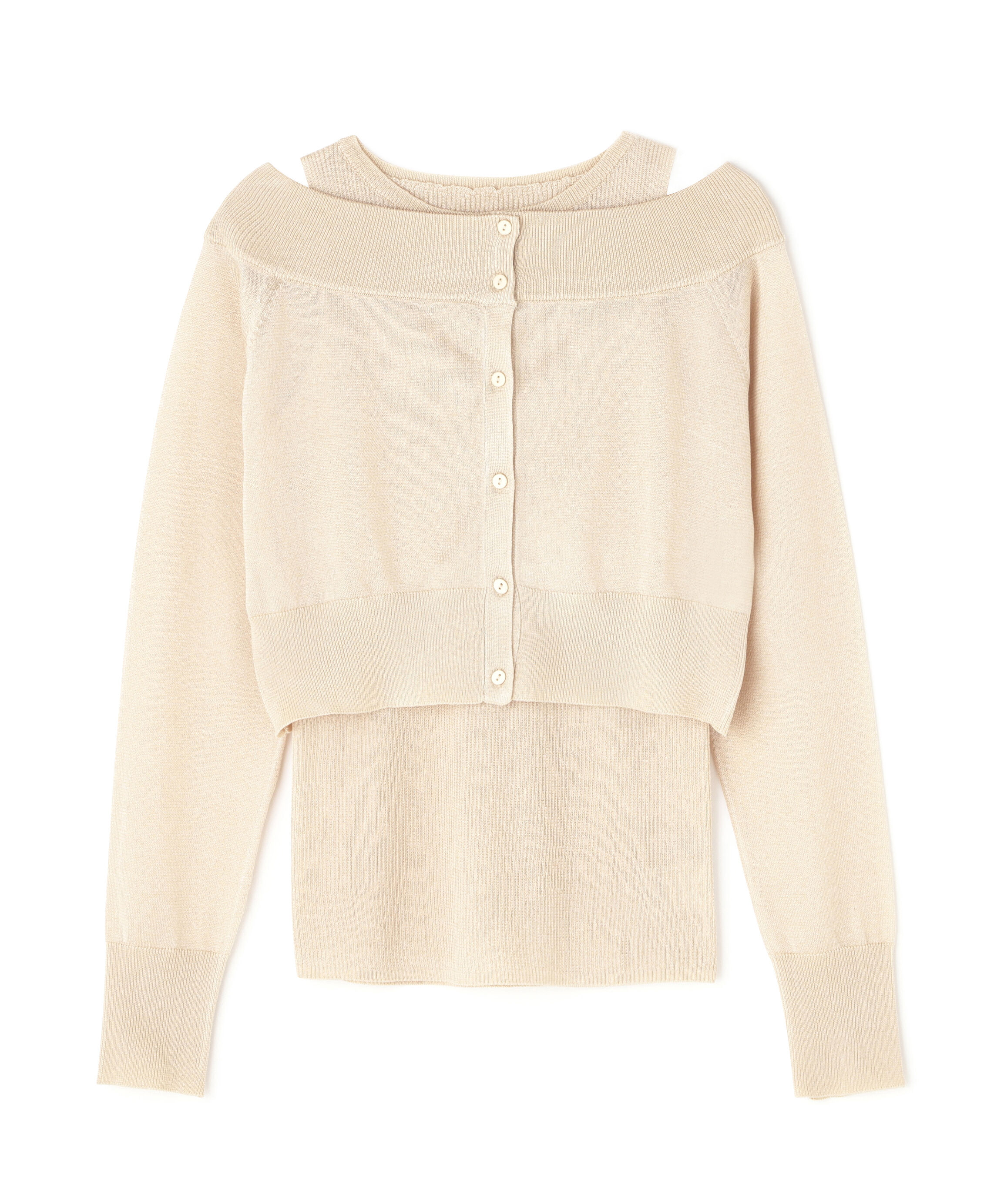  「オフショルクロップドアンサンブル」|ニット・セーター|