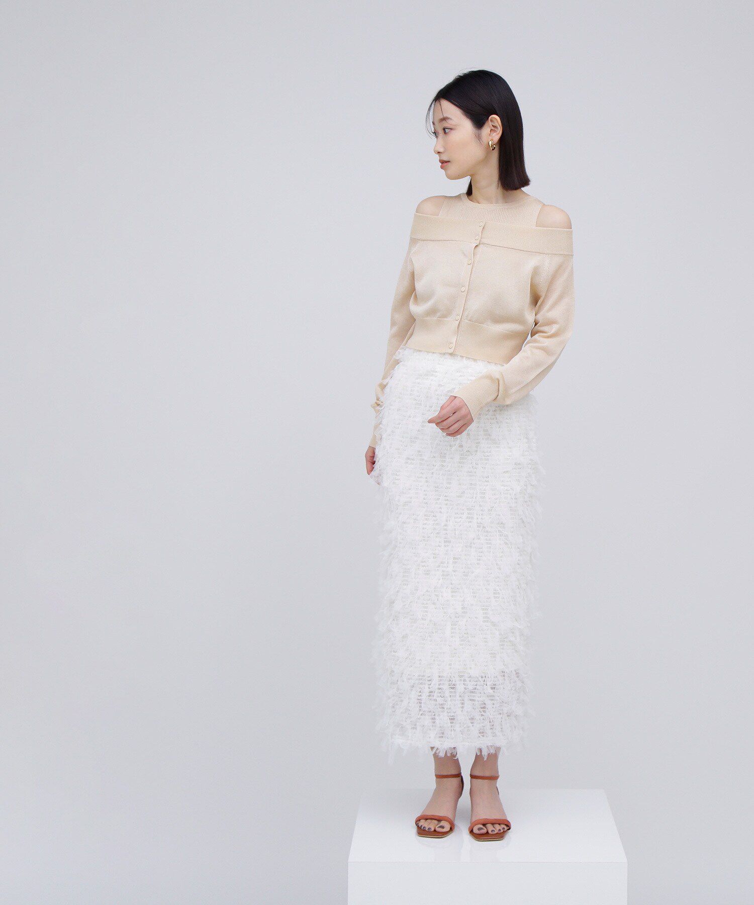  「オフショルクロップドアンサンブル」|ニット・セーター|