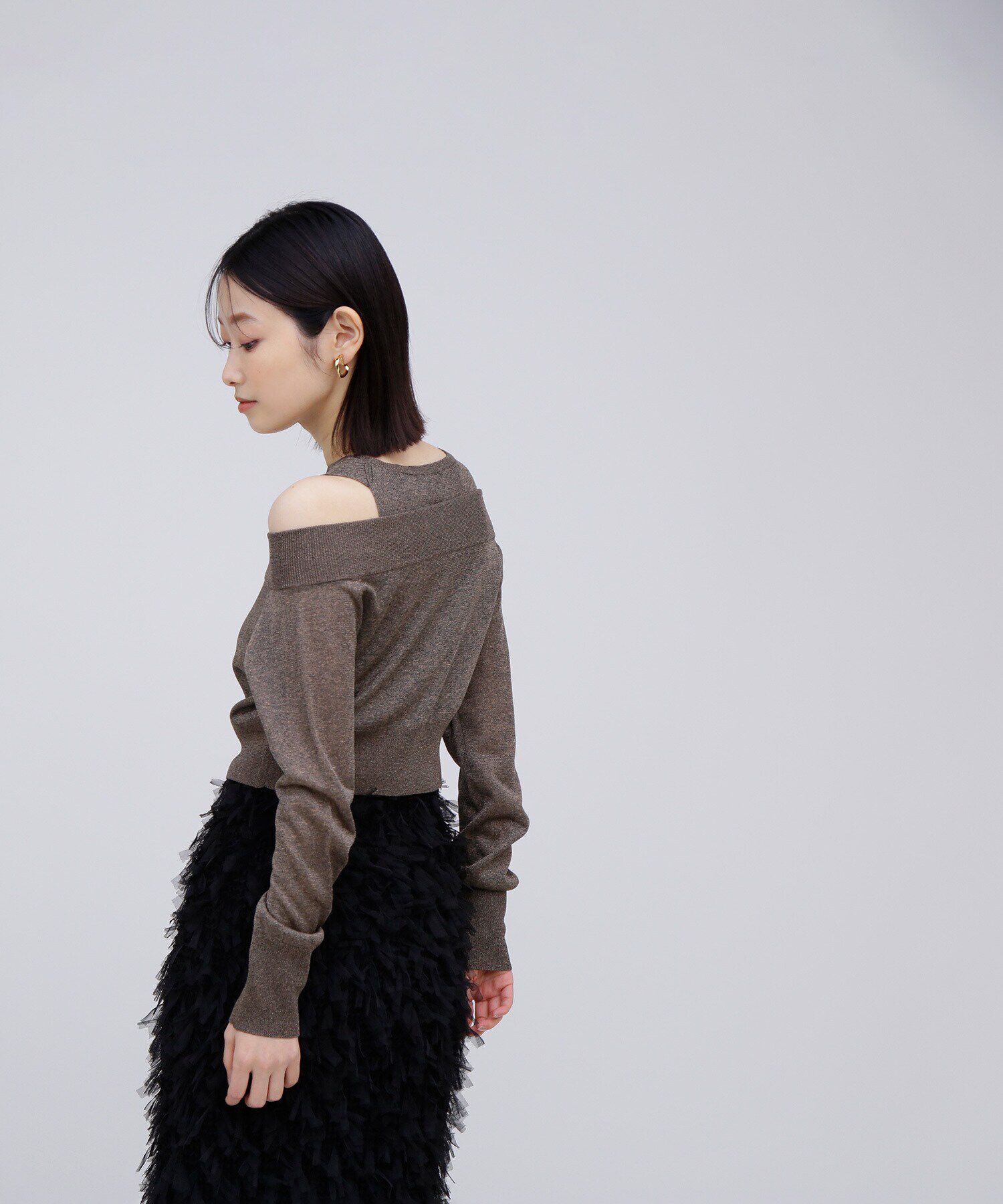  「オフショルクロップドアンサンブル」|ニット・セーター|