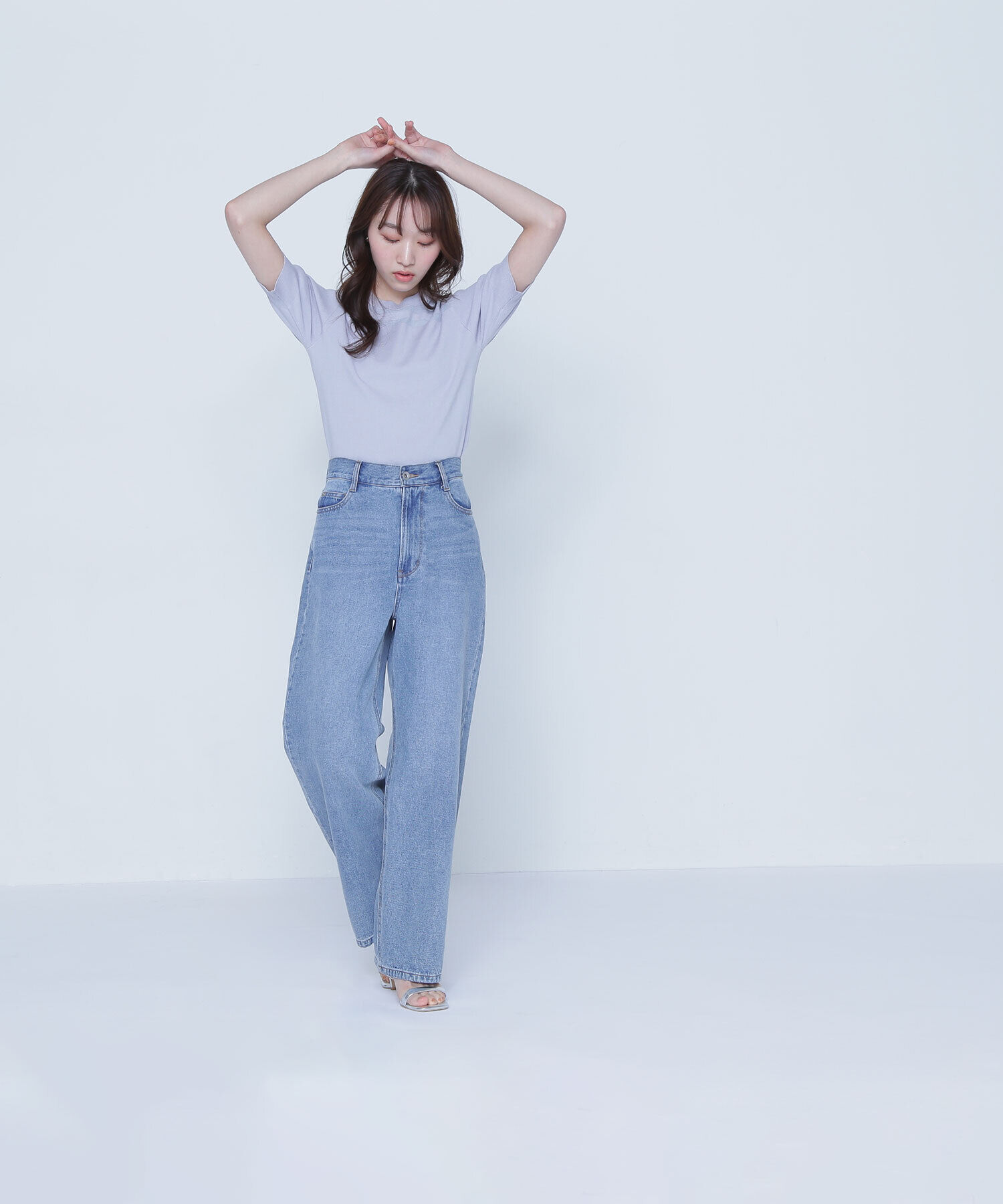  「シアー切替リブニット」|ニット・セーター|