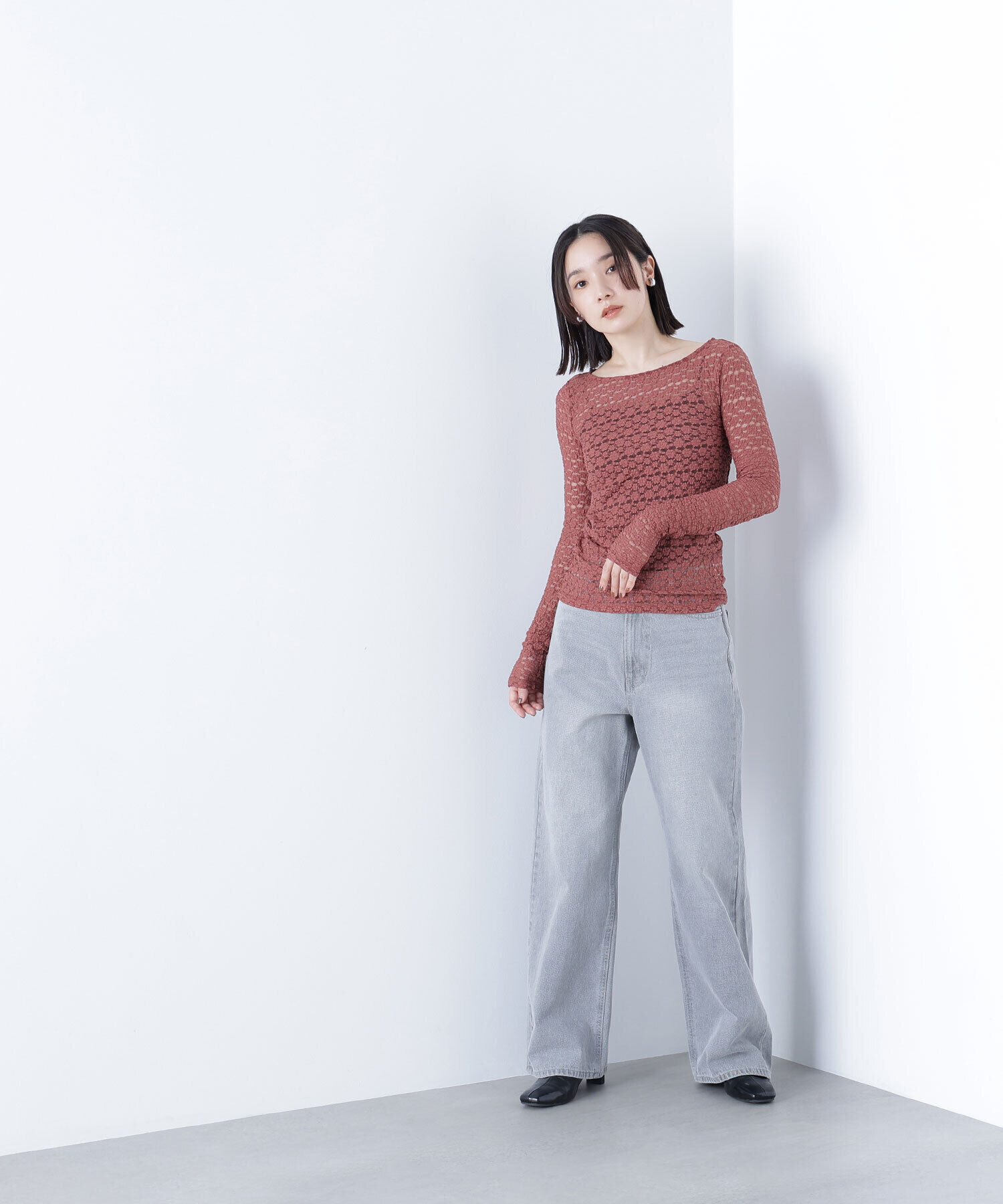  「ストレッチレーストップス」|Tシャツ・カットソー|