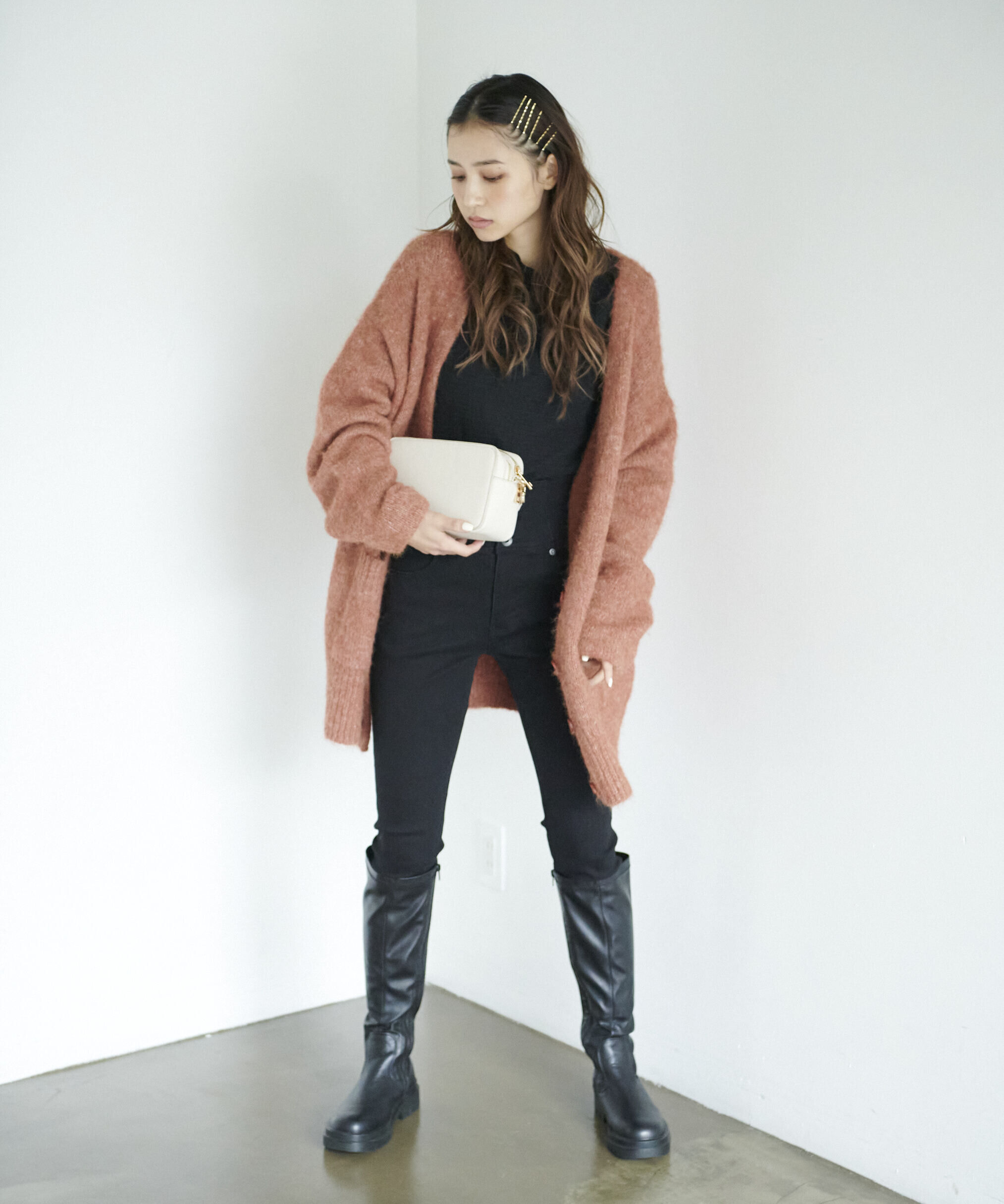  「ポコポコジャガードハイネックカットソー」|Tシャツ・カットソー|