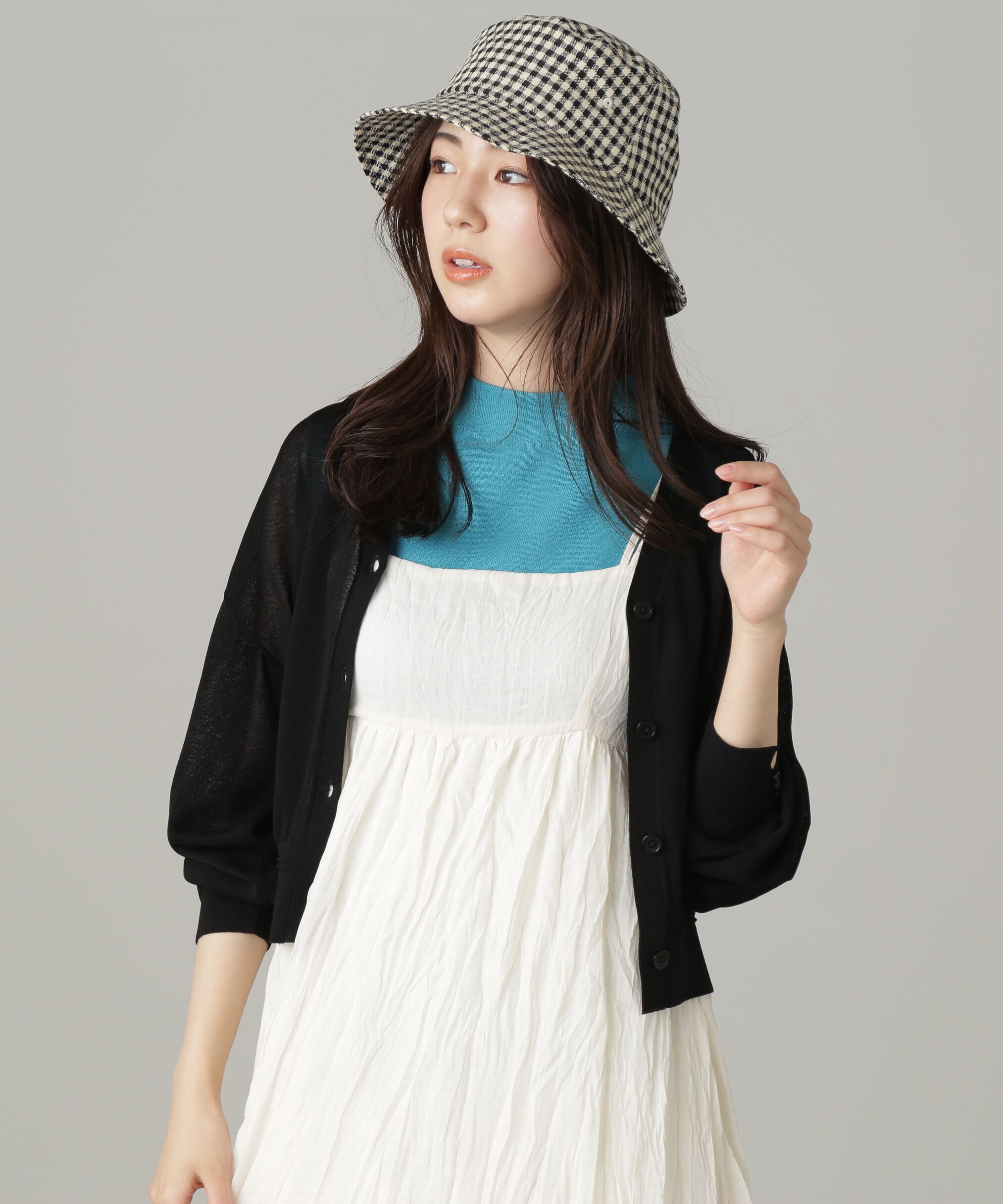  「［ピンクカラーWEB限定］シアー短丈カーディガン」|ニット・セーター|