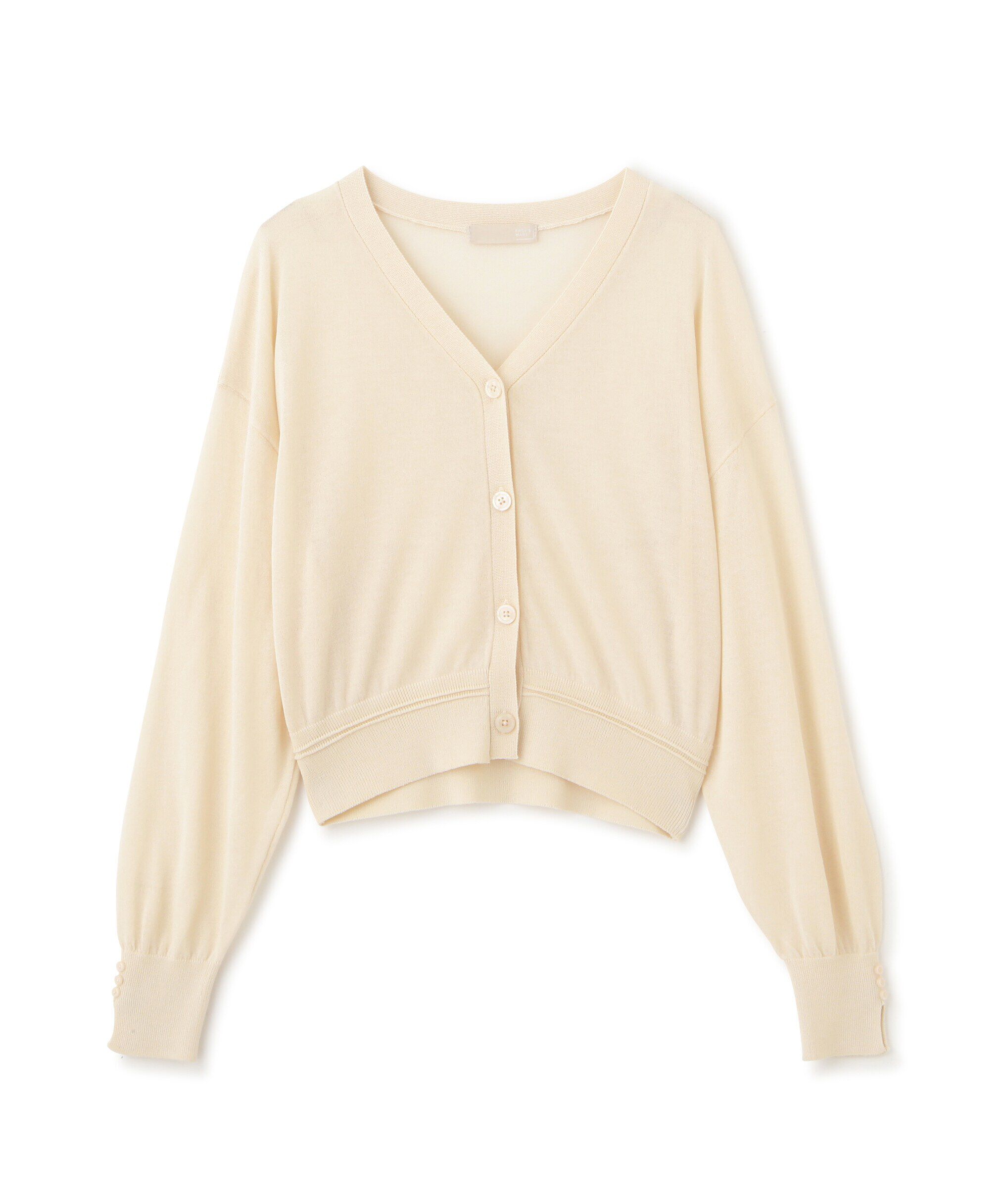  「［ピンクカラーWEB限定］シアー短丈カーディガン」|ニット・セーター|