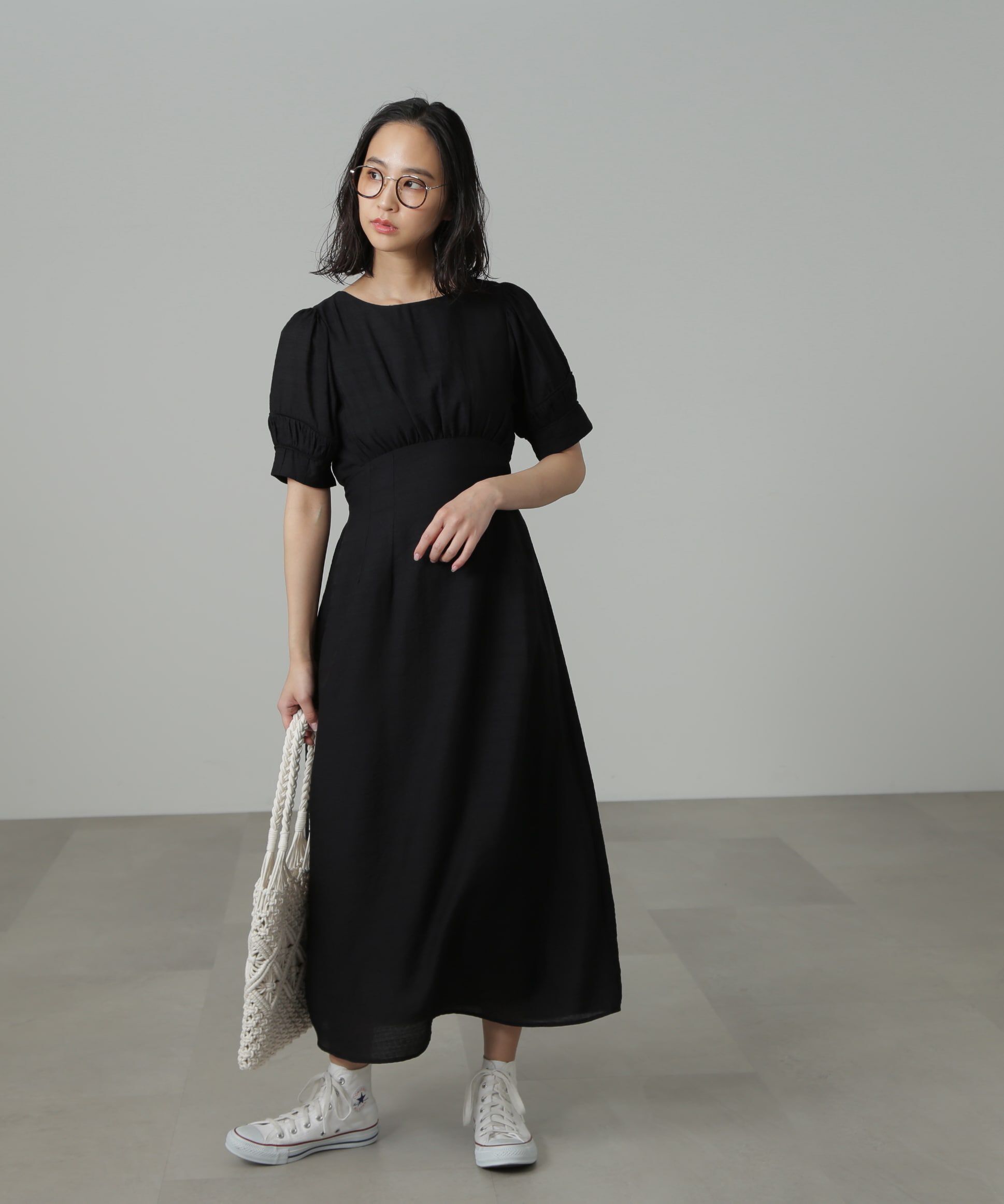  「パフスリーブバックリボンワンピース」|ワンピース|