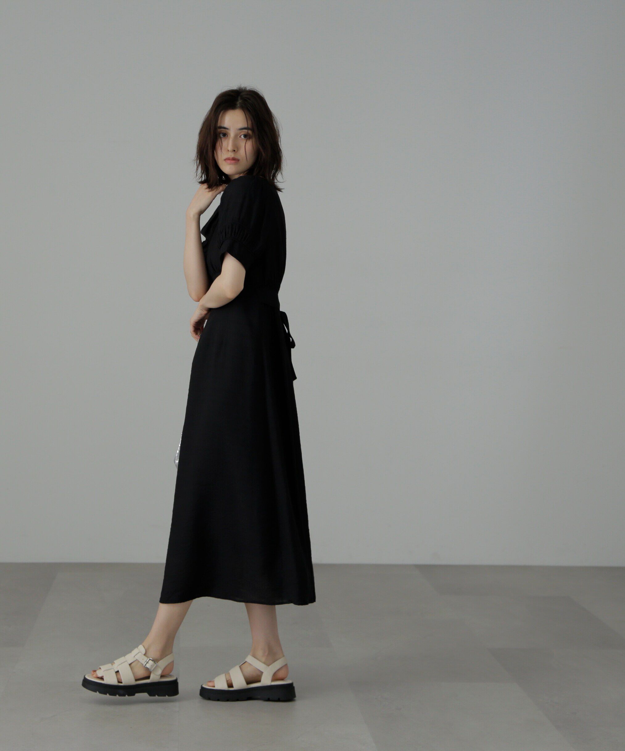  「パフスリーブバックリボンワンピース」|ワンピース|