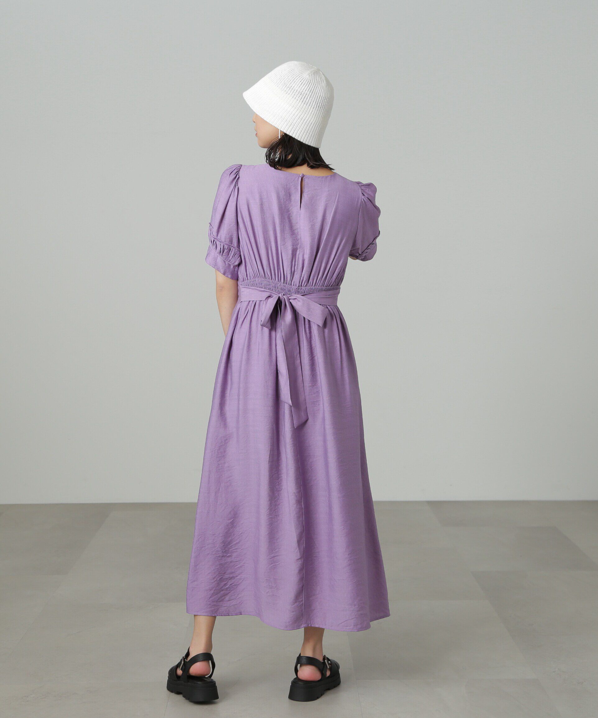  「パフスリーブバックリボンワンピース」|ワンピース|