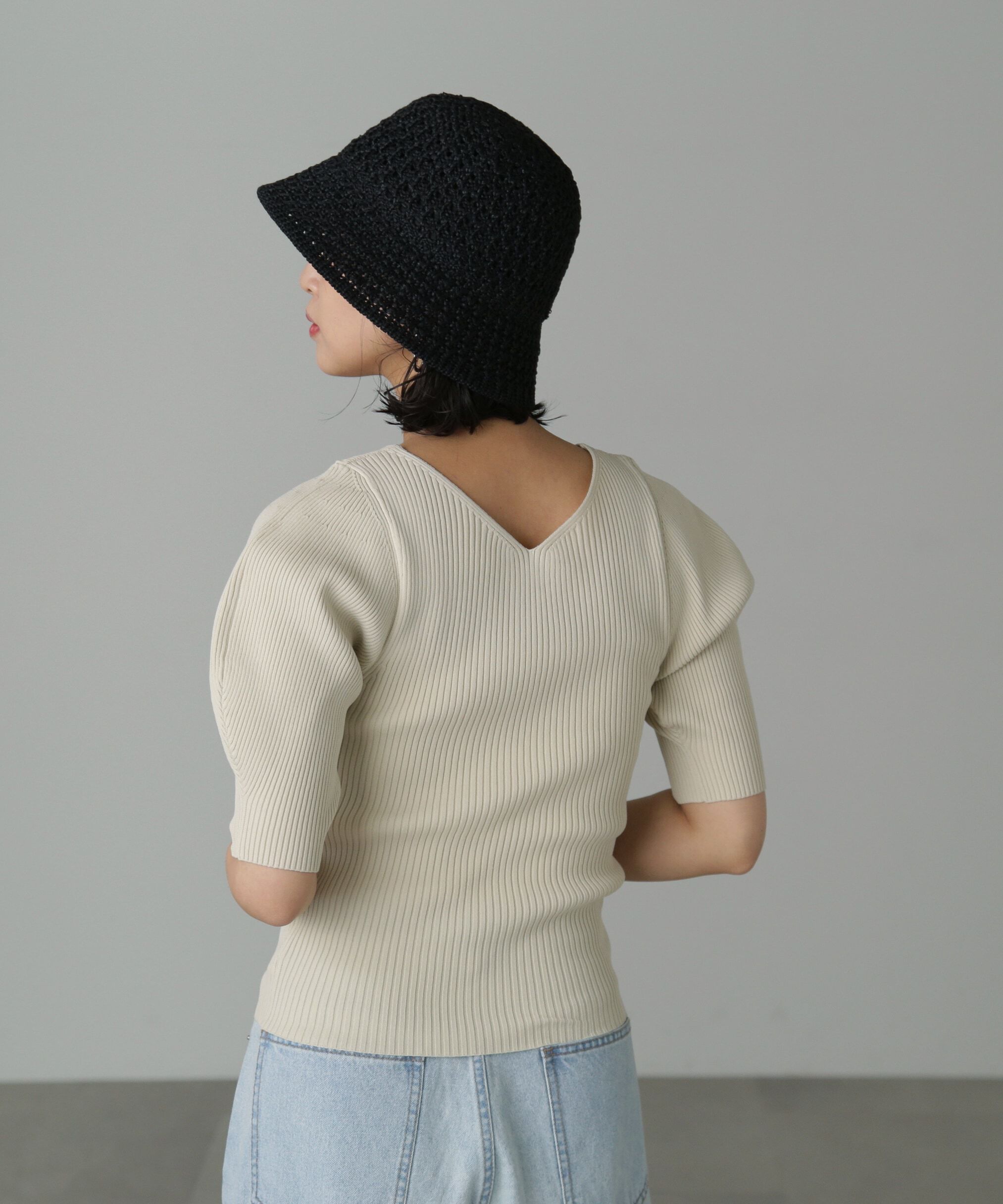  「キーネックリブニット」|ニット・セーター|