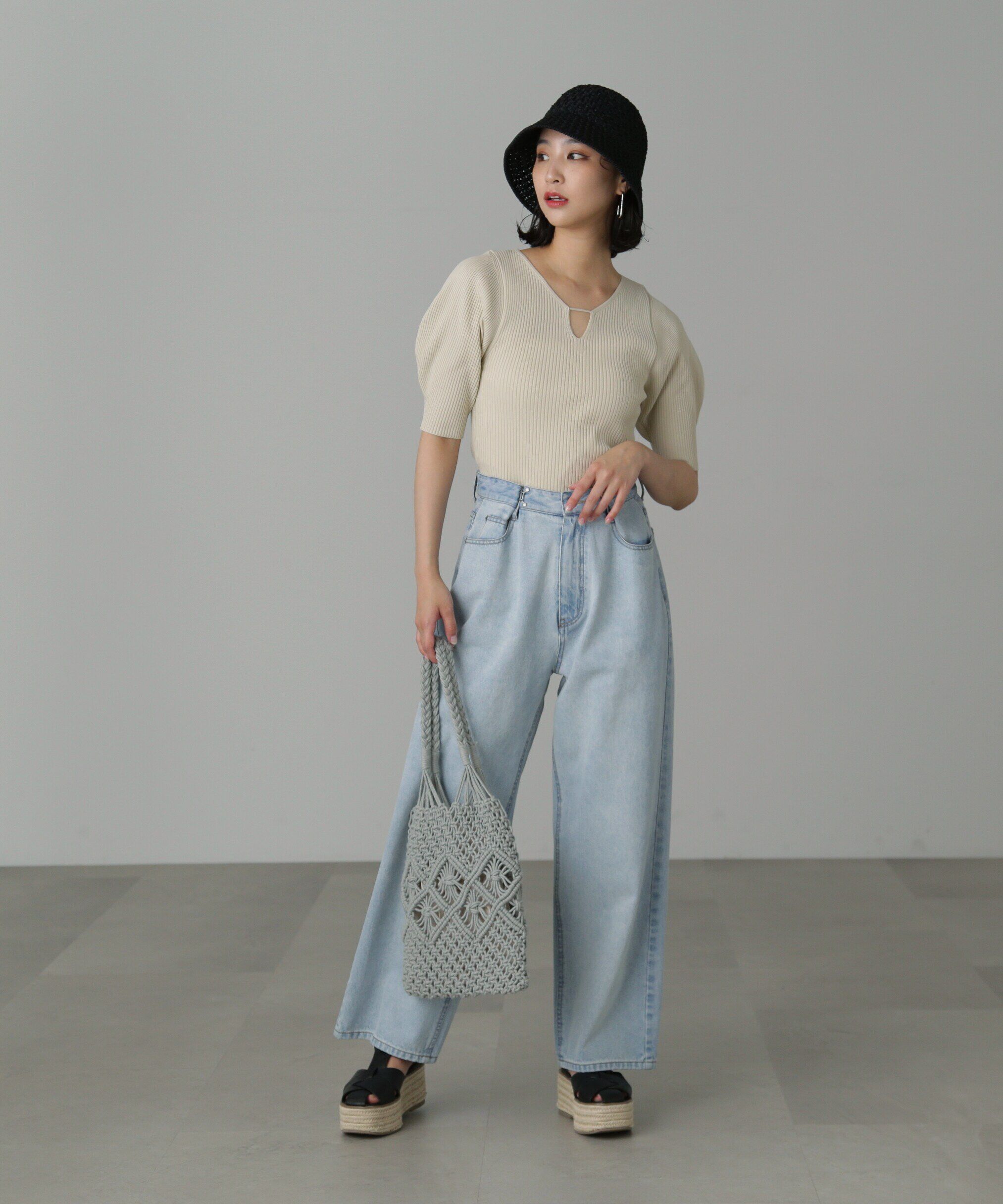  「キーネックリブニット」|ニット・セーター|