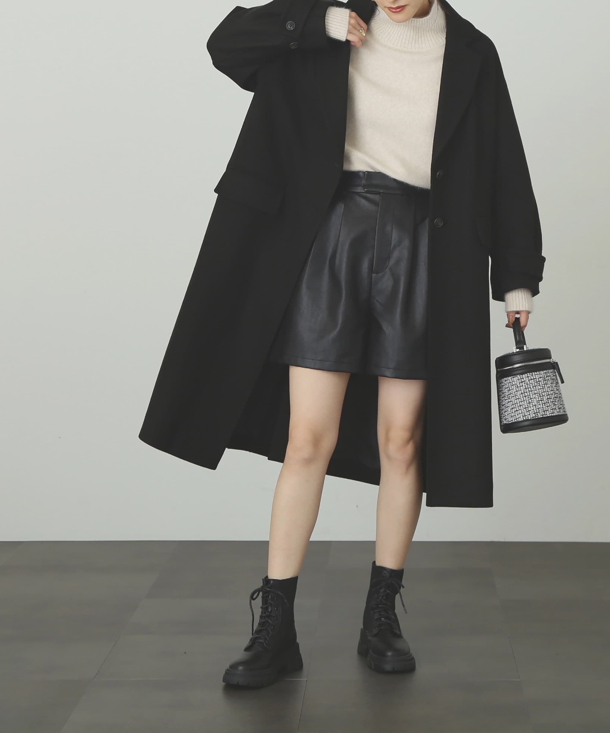  「[低身長サイズ/Sシリーズ]メルトンルーズチェスターロングコート」|その他|