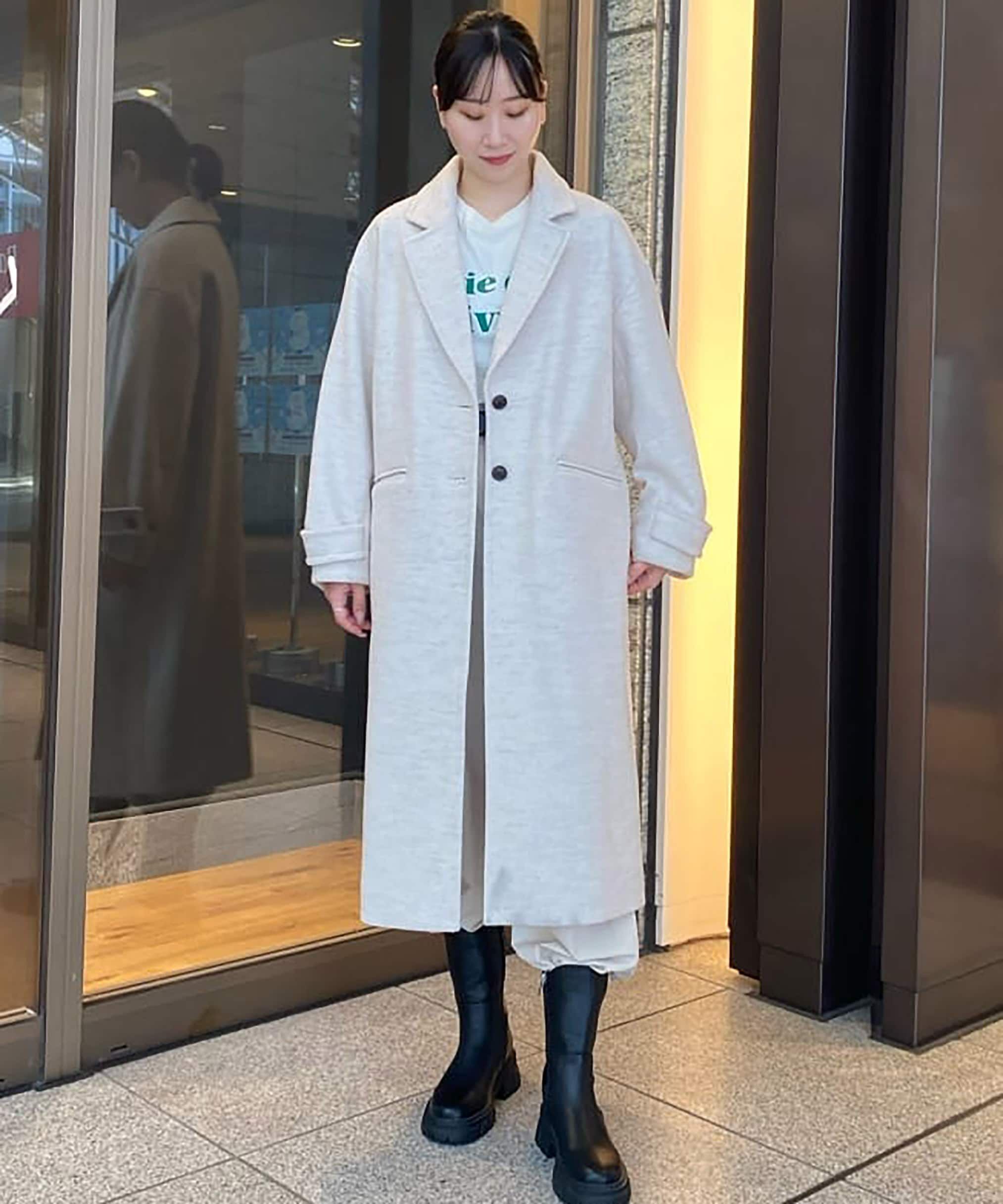  「[低身長サイズ/Sシリーズ]メルトンルーズチェスターロングコート」|その他|