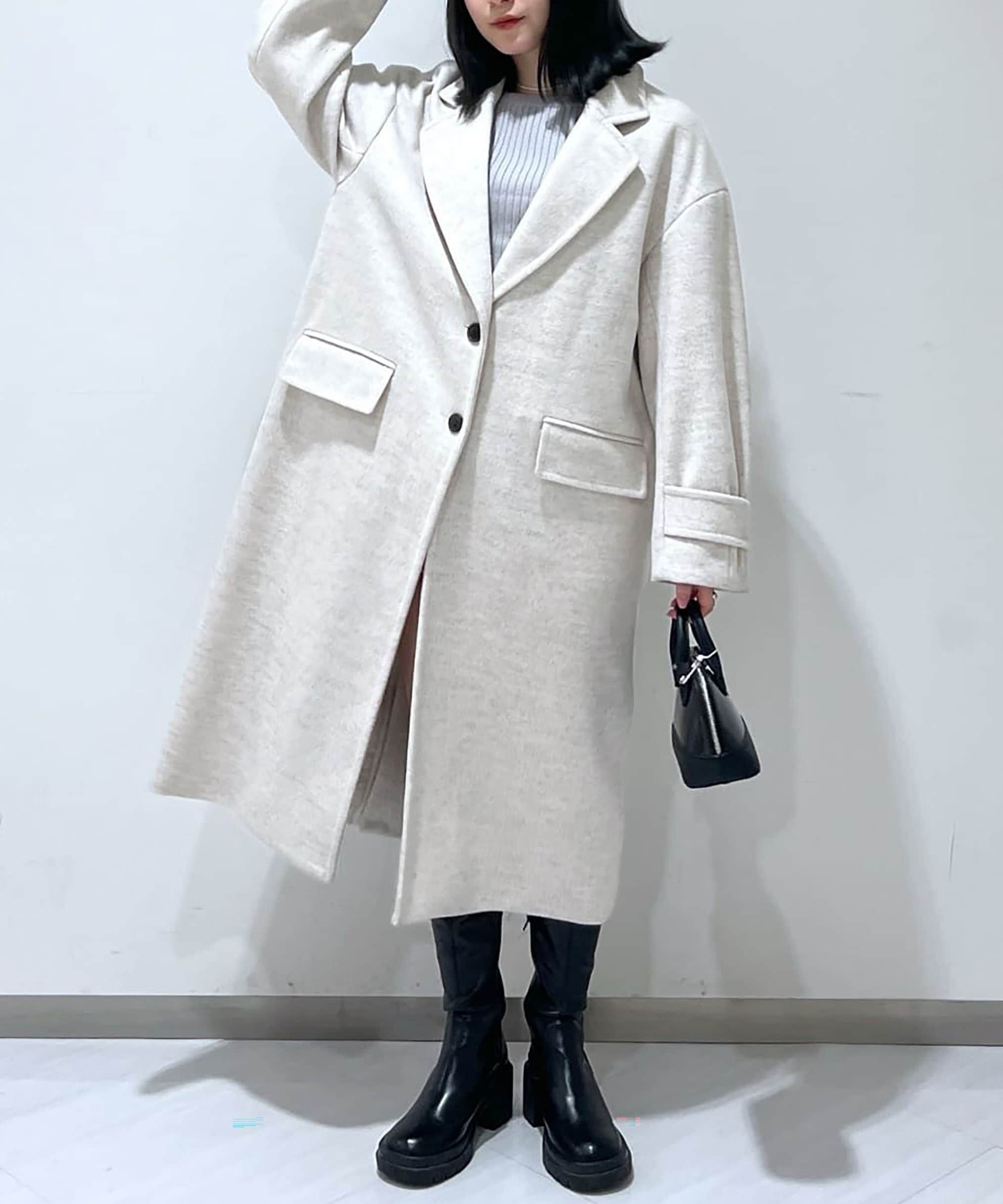  「[低身長サイズ/Sシリーズ]メルトンルーズチェスターロングコート」|その他|