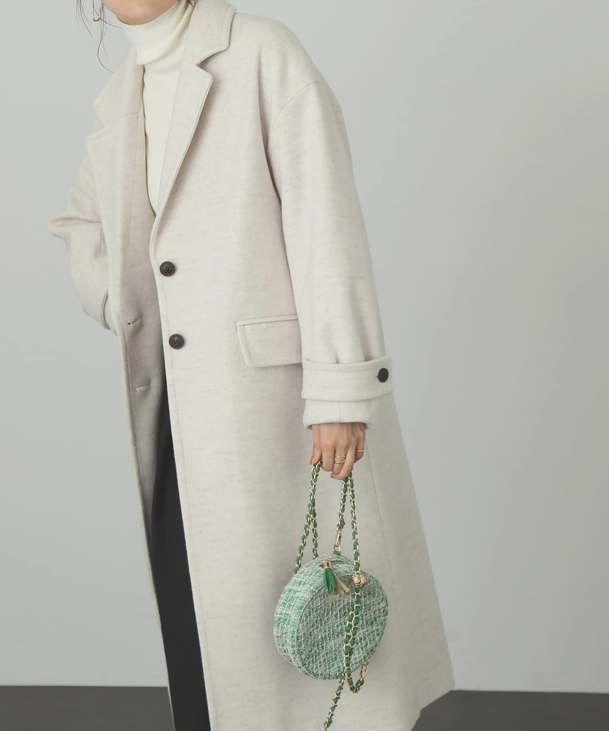  「[低身長サイズ/Sシリーズ]メルトンルーズチェスターロングコート」|その他|