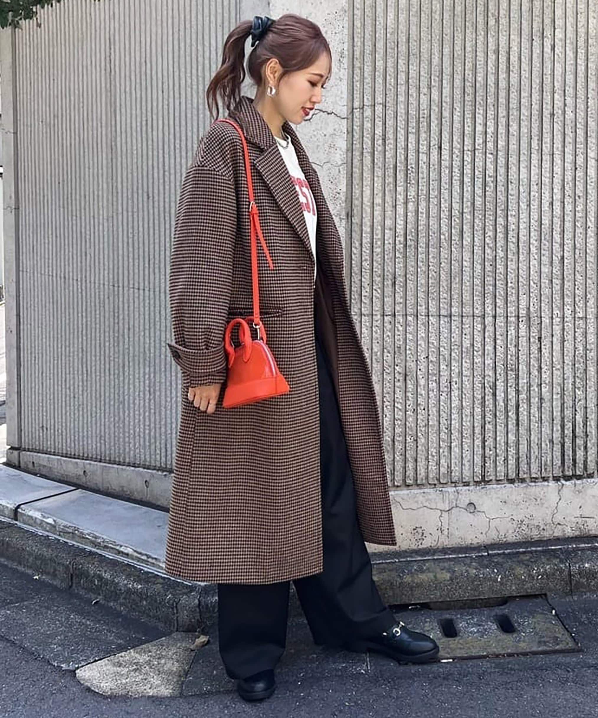  「[低身長サイズ/Sシリーズ]メルトンルーズチェスターロングコート」|その他|