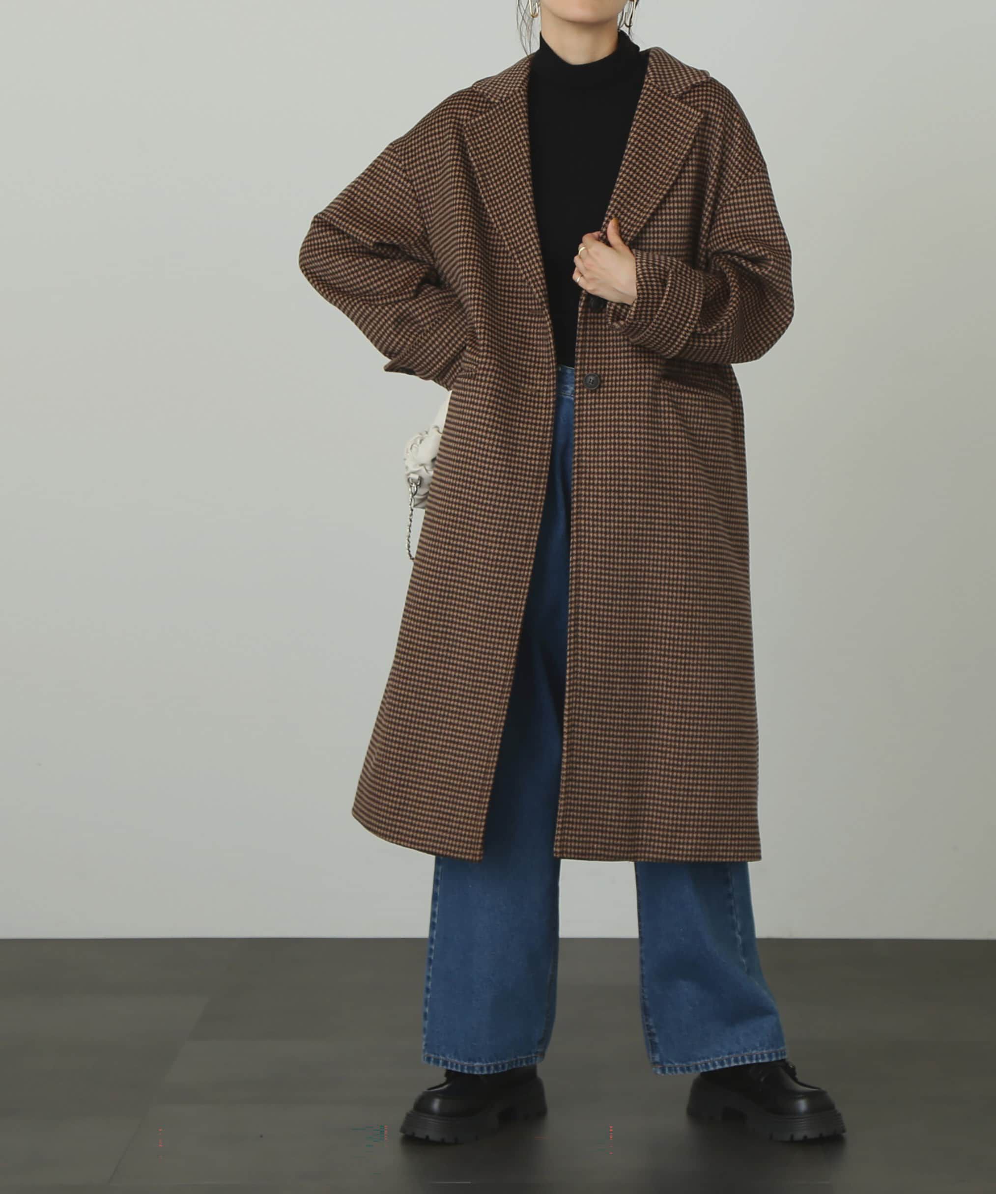  「[低身長サイズ/Sシリーズ]メルトンルーズチェスターロングコート」|その他|