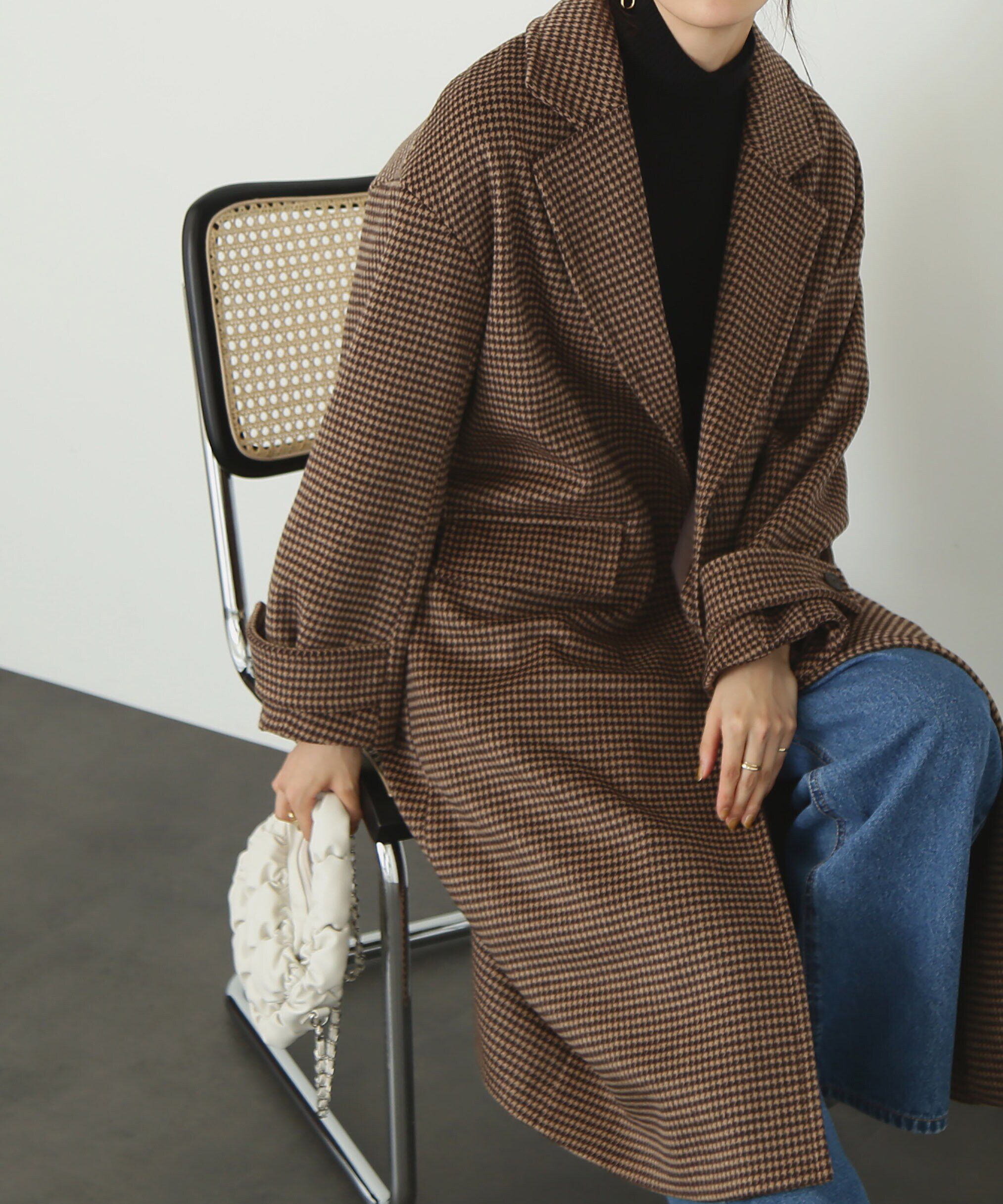  「[低身長サイズ/Sシリーズ]メルトンルーズチェスターロングコート」|その他|